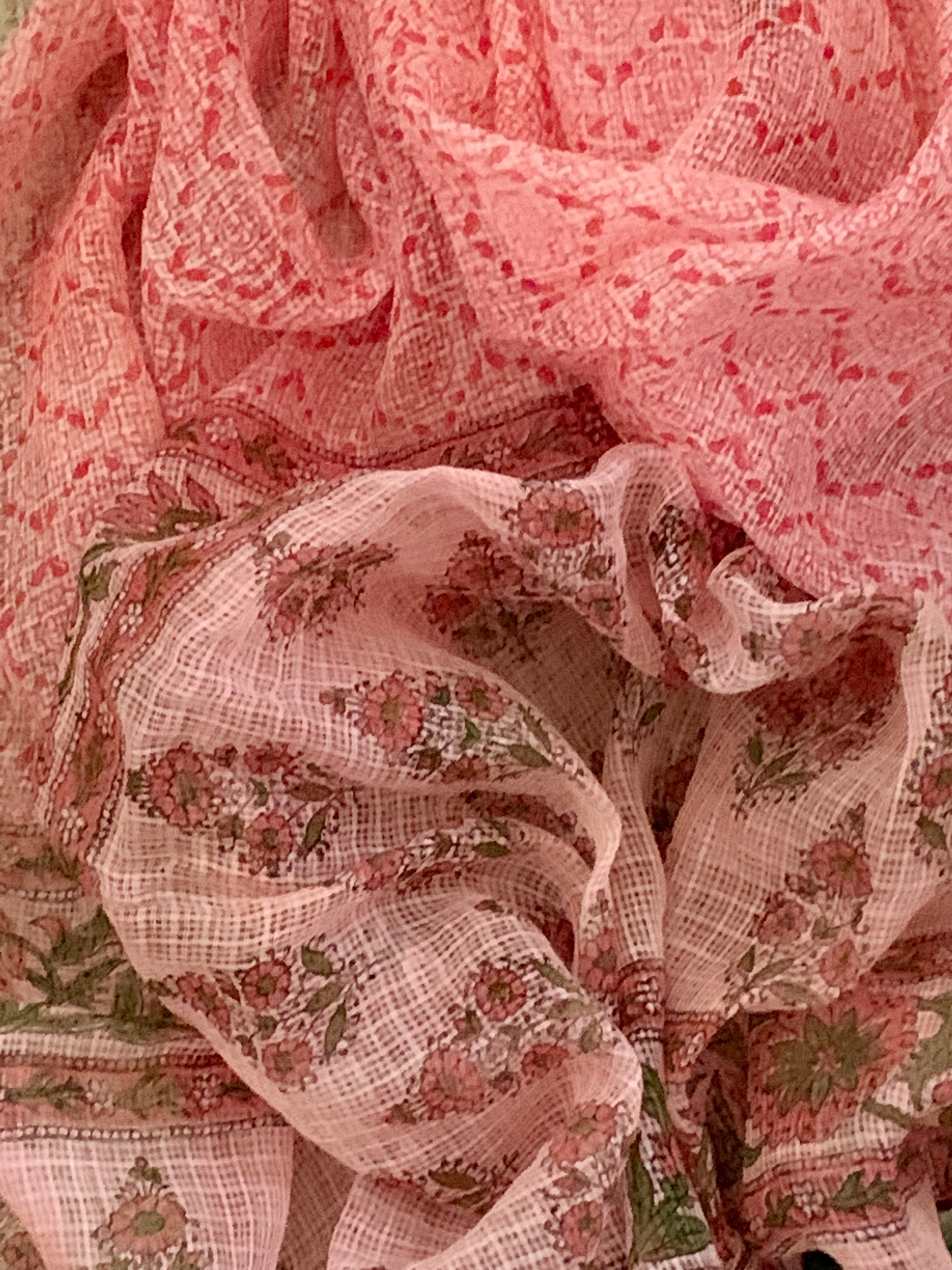 Coral Pink Handcrafted Kota Suit