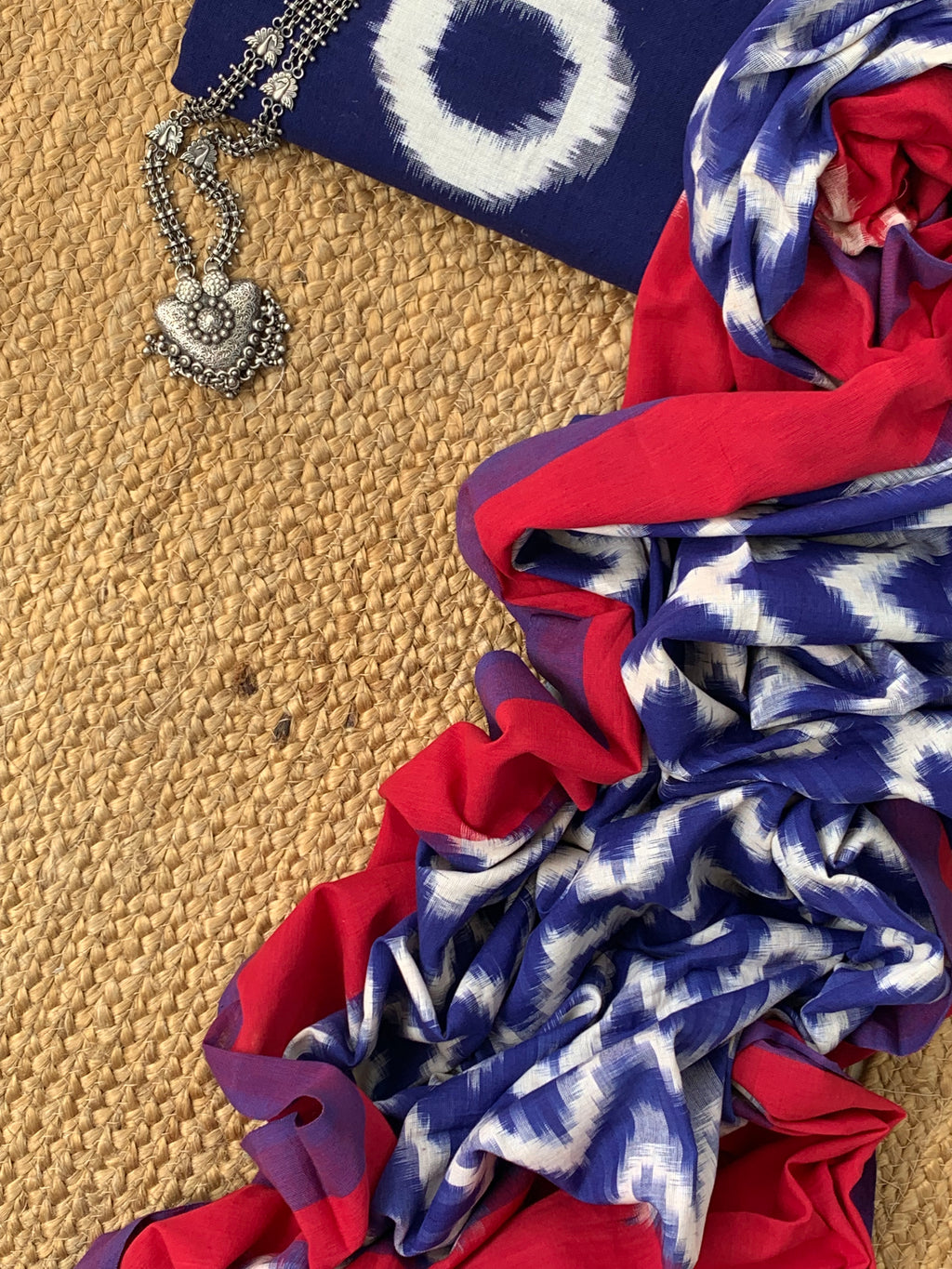 Handwoven Double Ikat Kurta Dupatta Set