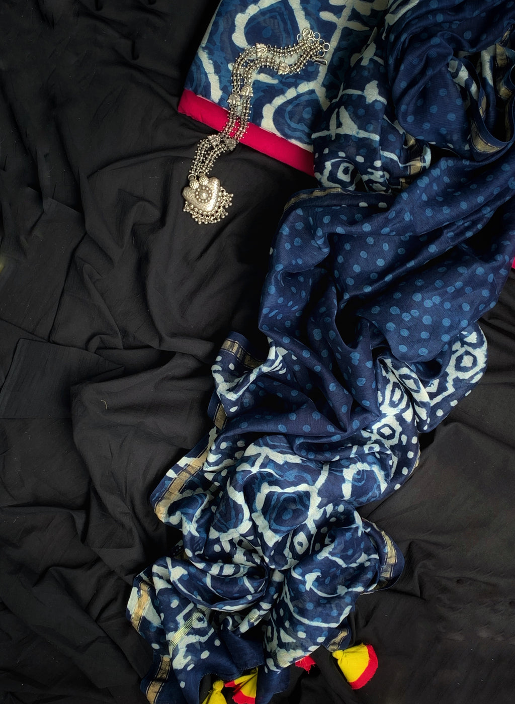 Handblock Chanderi Suit