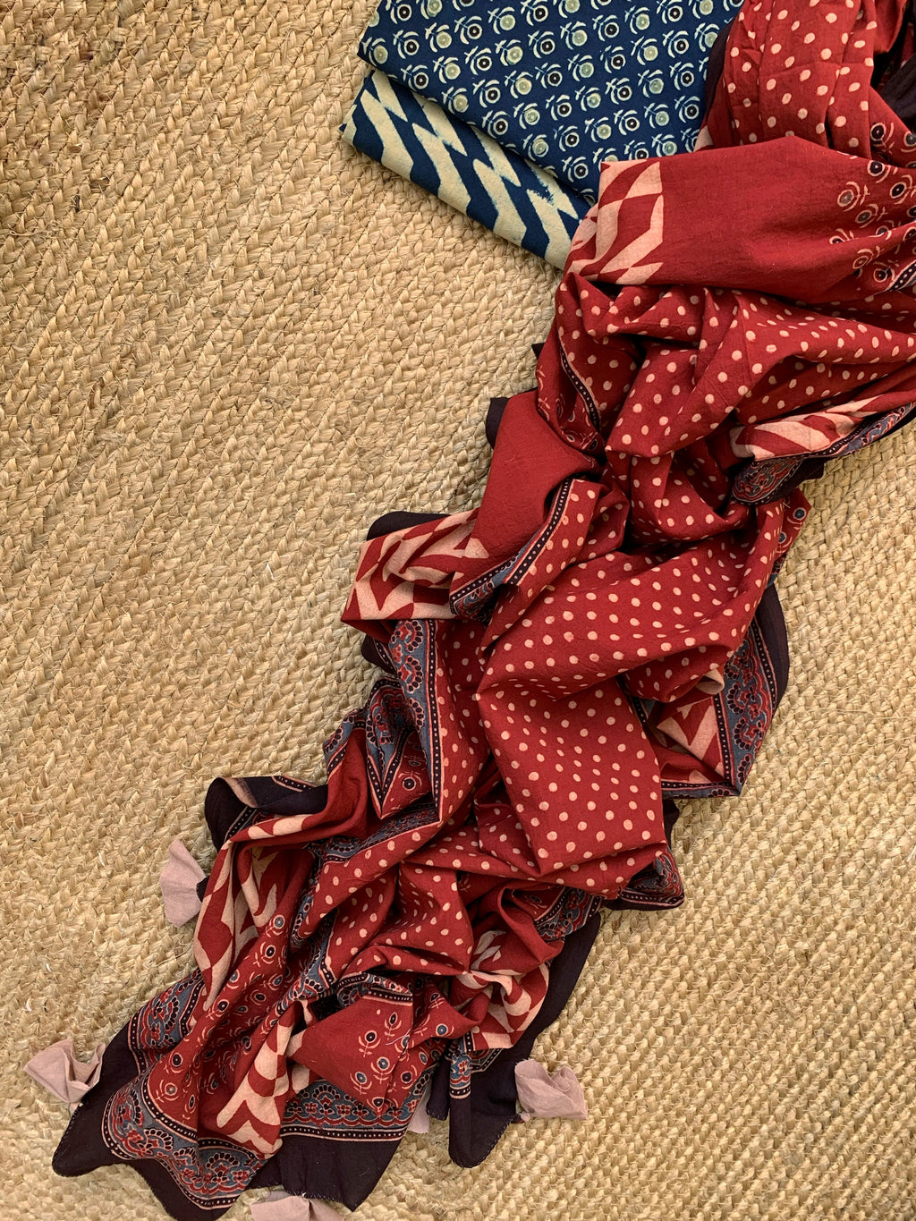 Natural Dyes Handblock Ajrakh Cotton Suit