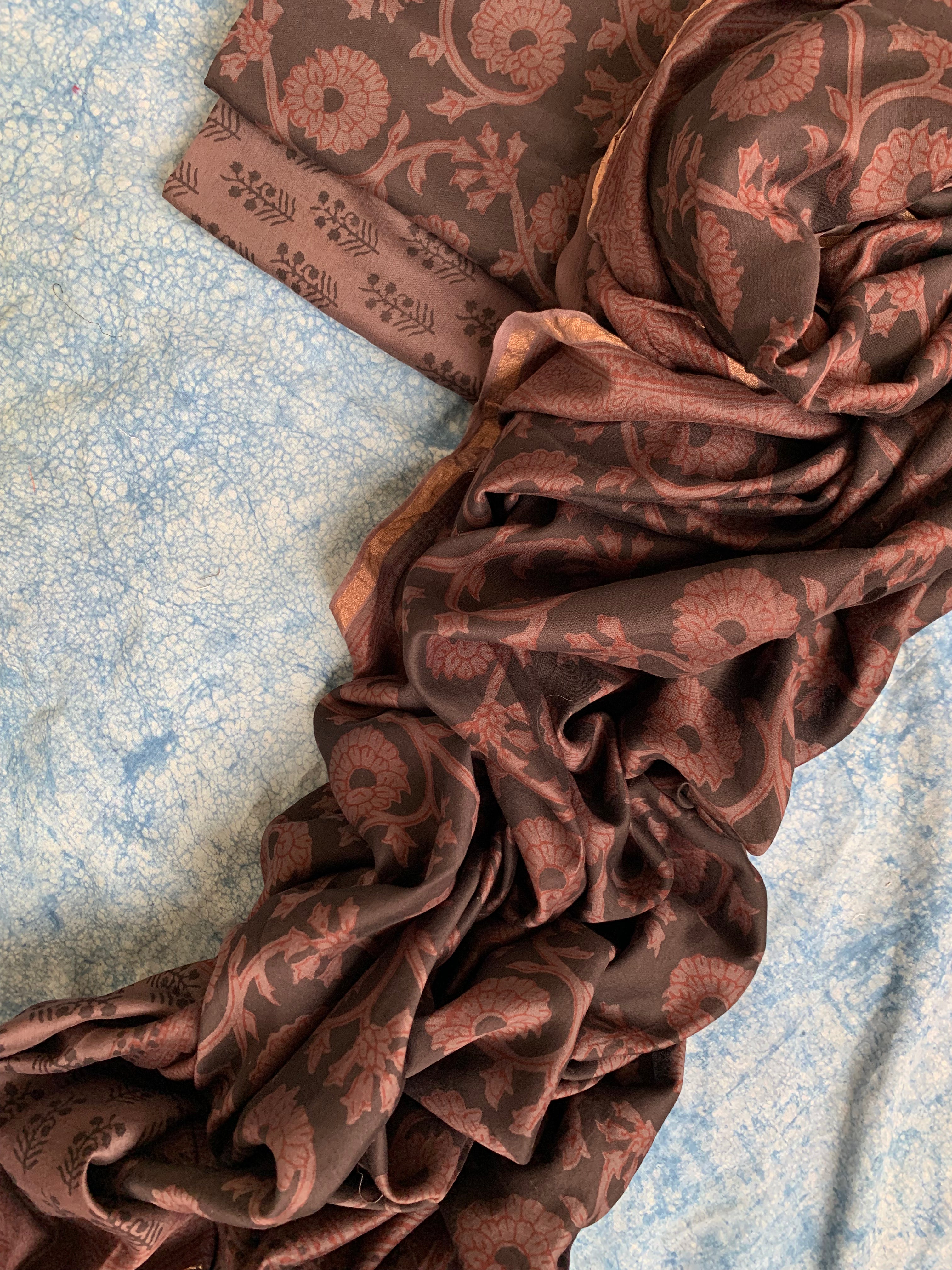 Handblock Chanderi Bagh Suit