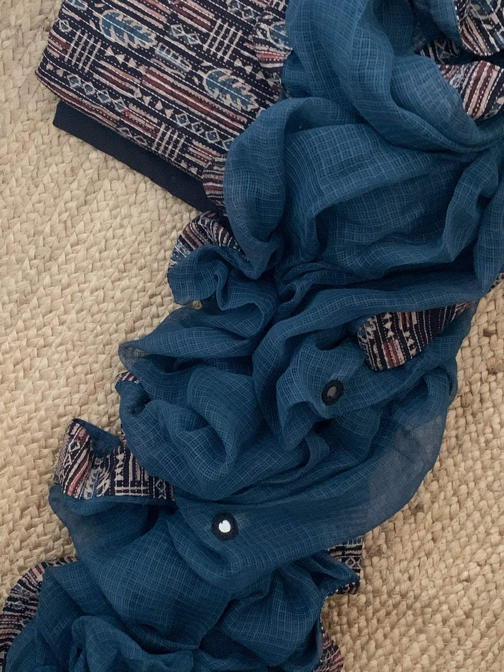 Handblock Ajrakh Cotton Kota Suit