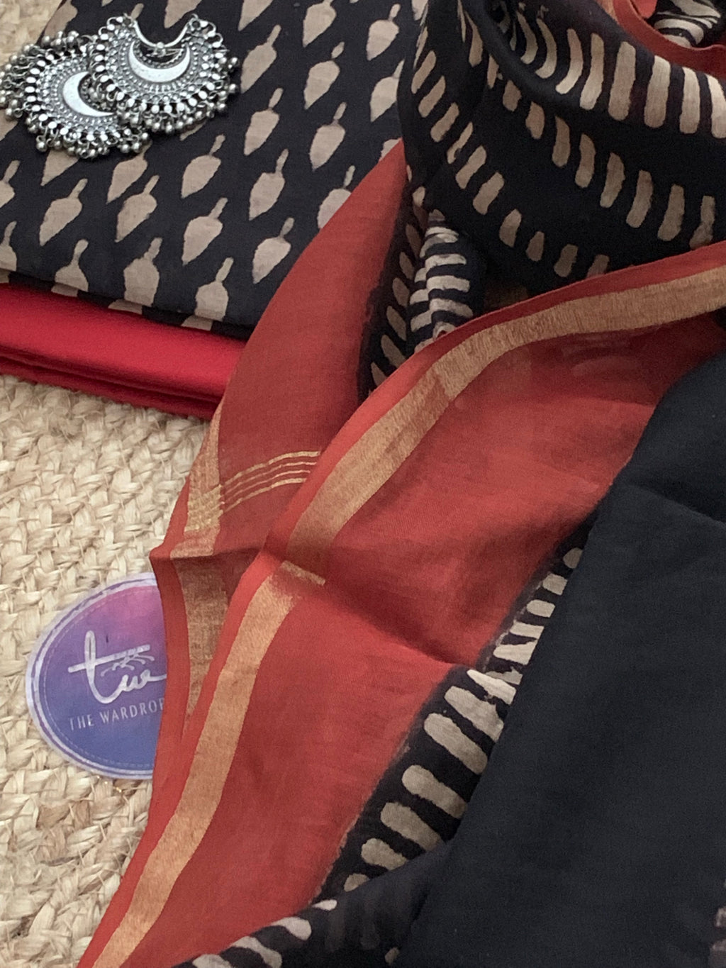Handblock chanderi suit (Pre-book)