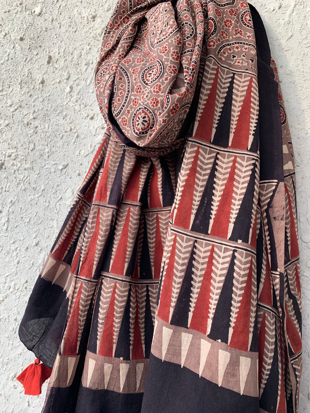 Handblock Ajrakh Dupatta