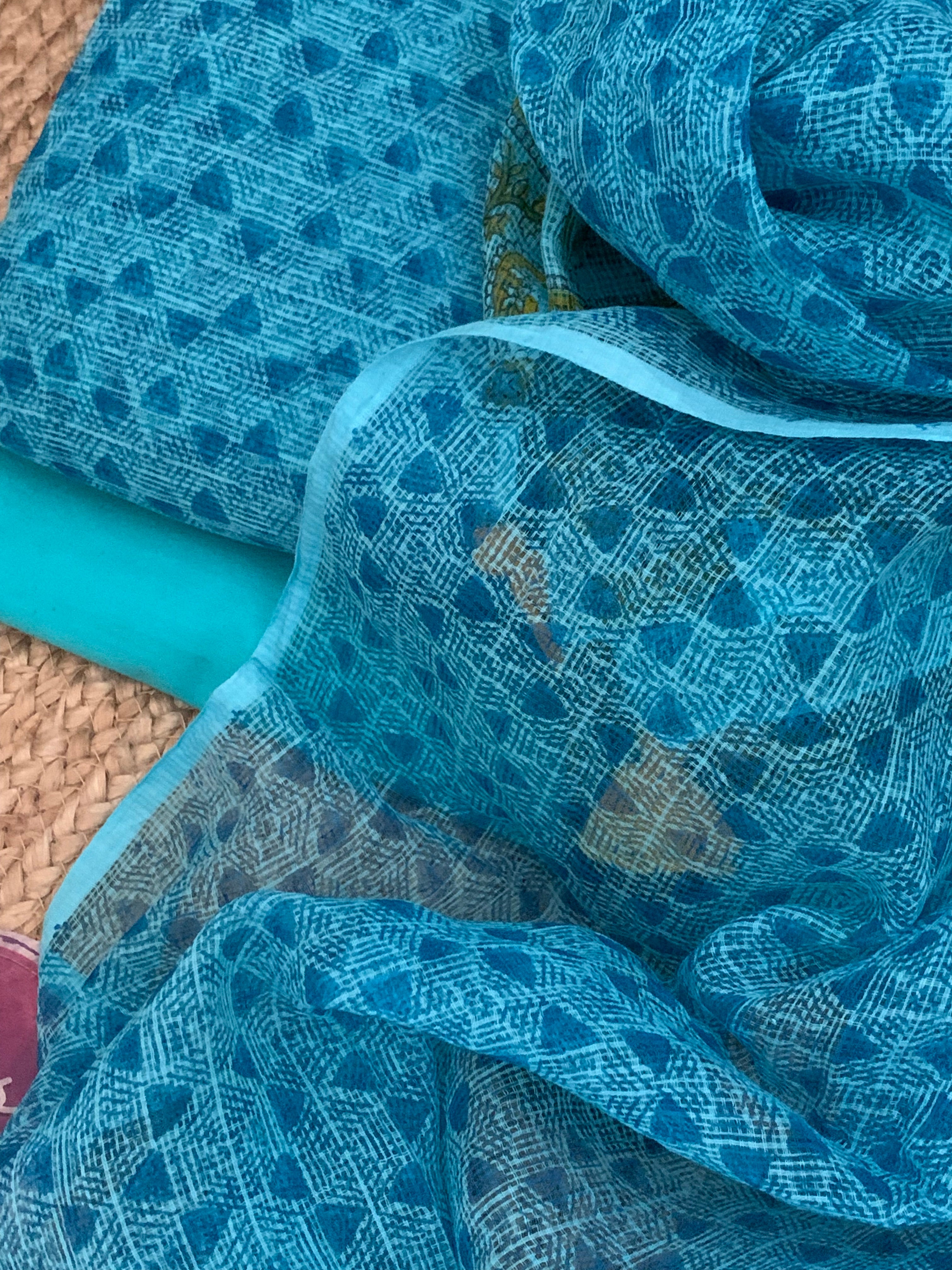 Blue Handcrafted Kota Suit