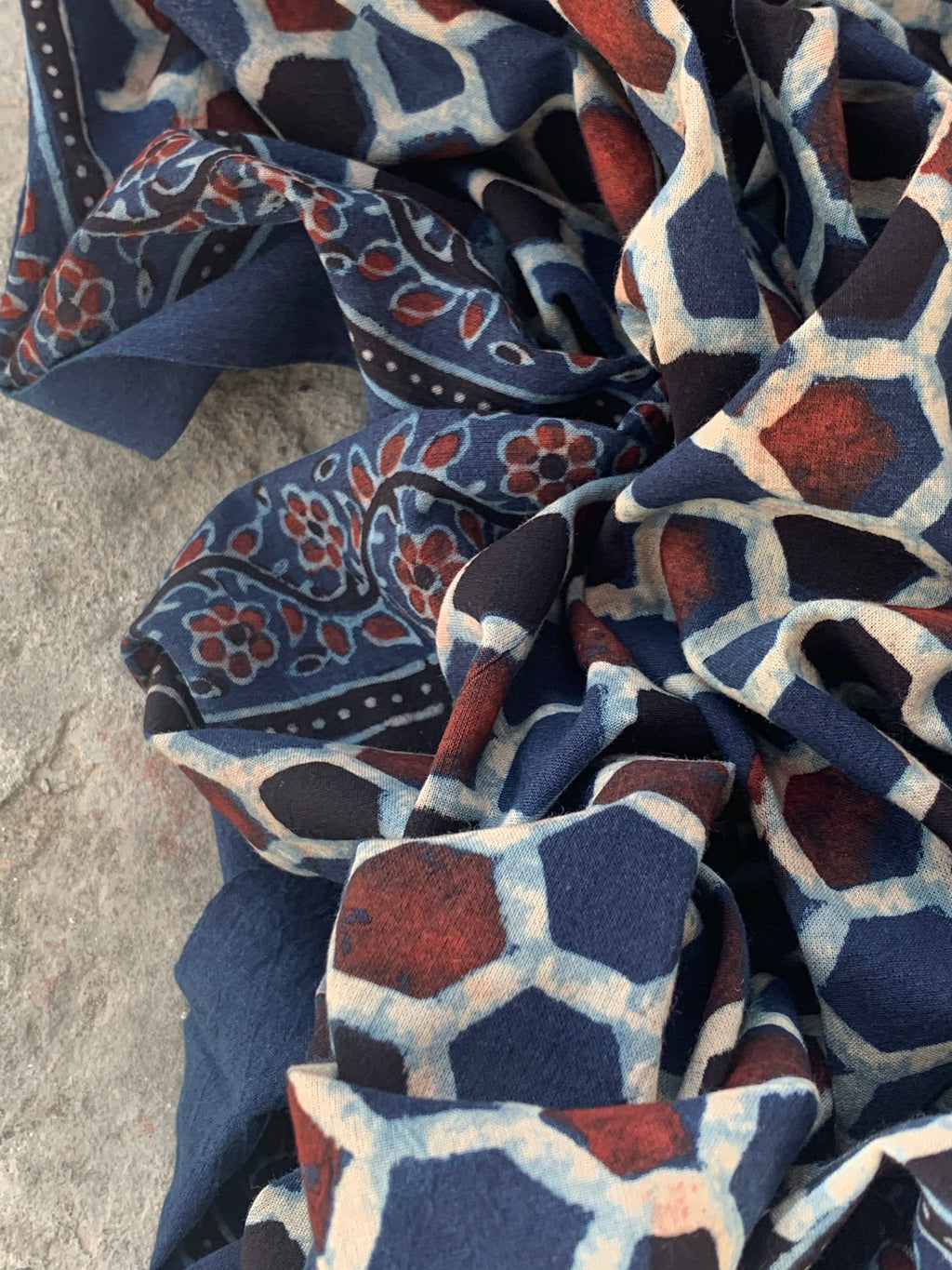 Handblock Ajrakh Cotton Suit