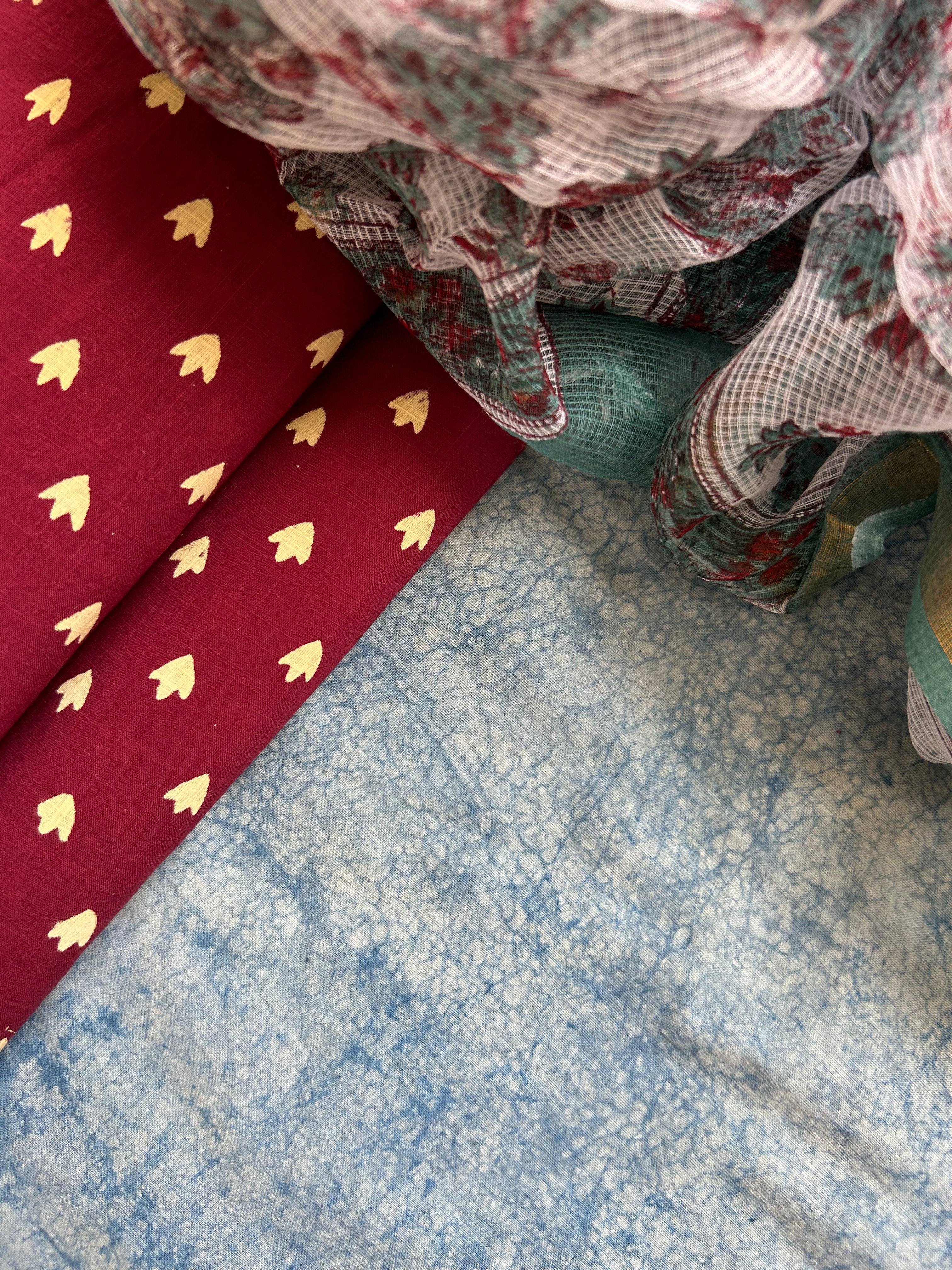 Handcrafted Cotton Kota Dupatta Suit