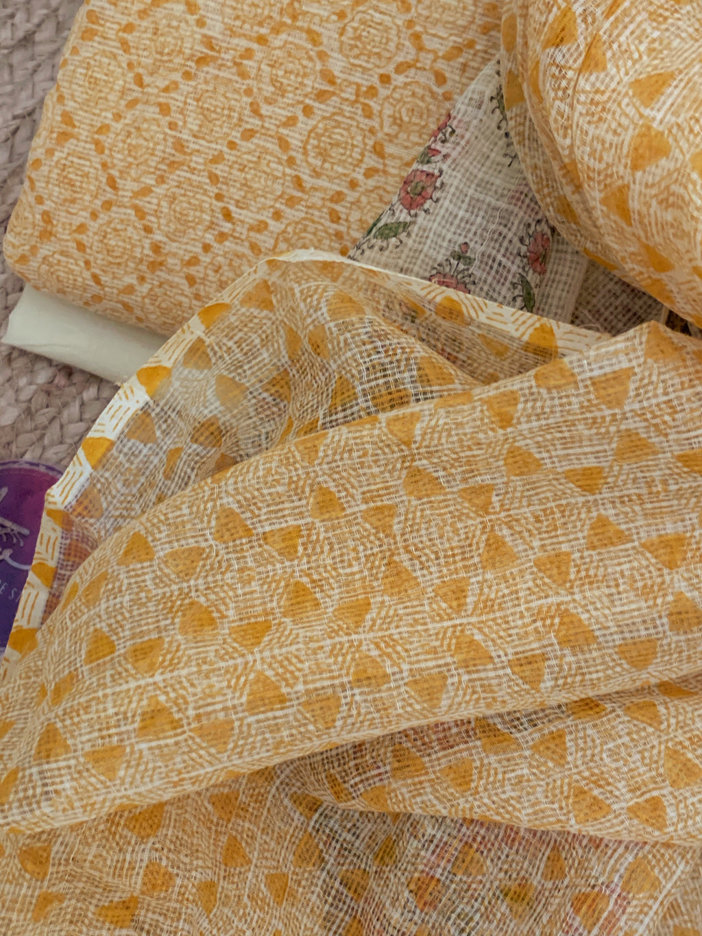 Pastel Yellow Handcrafted Kota Suit