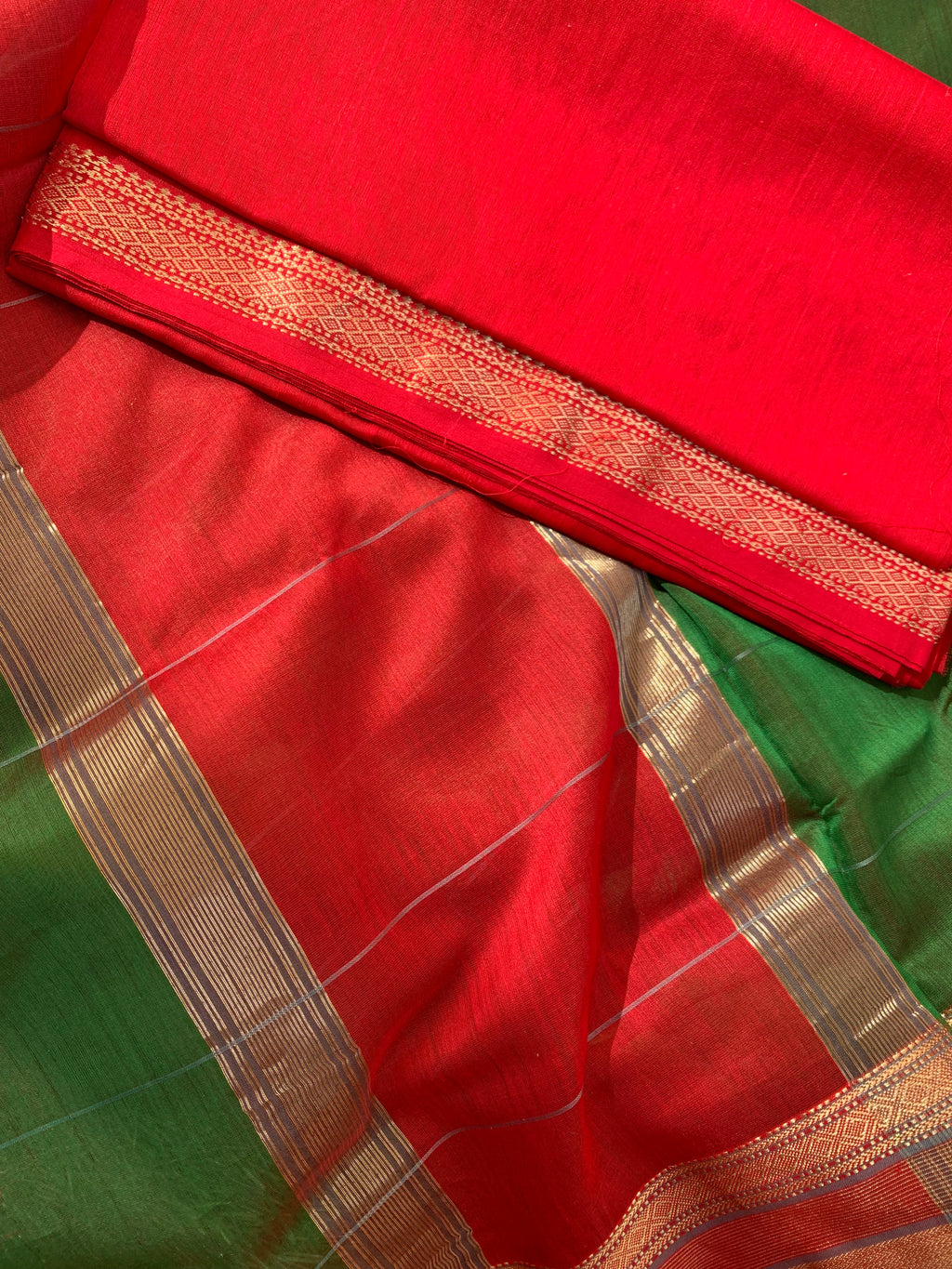 Handwoven Maheshwari Kurta dupatta set