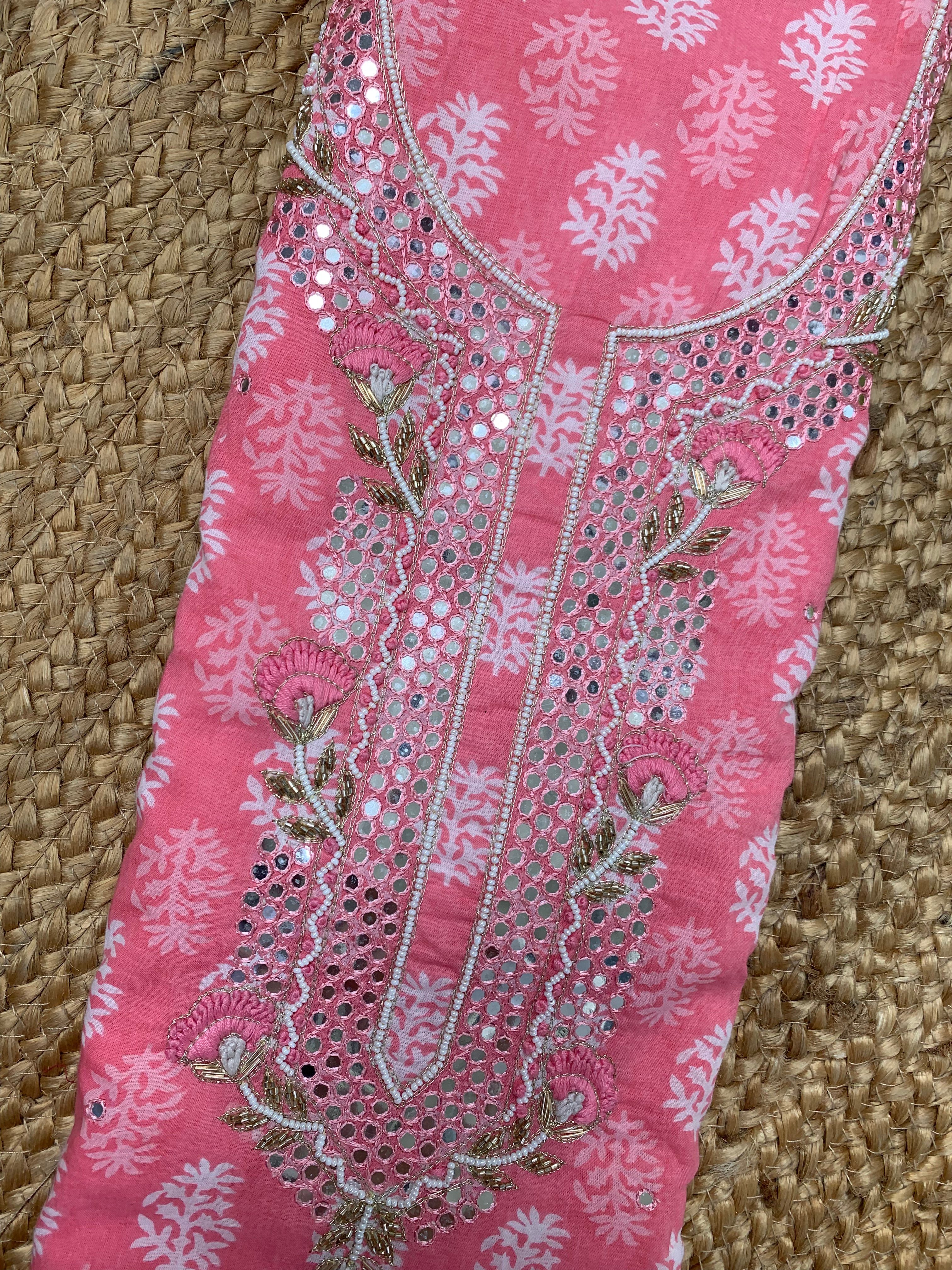 Handcrafted cotton chiffon suit