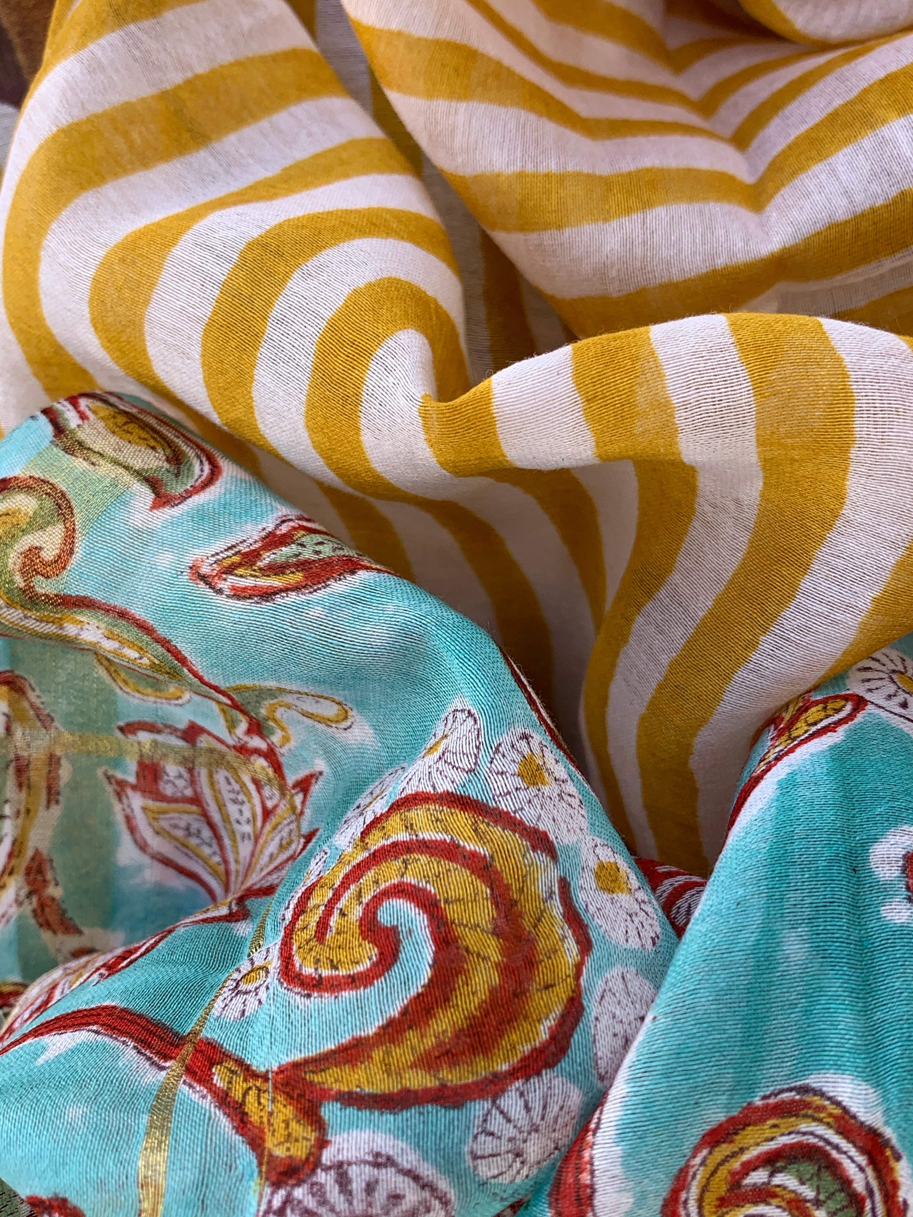 Handblock chanderi suit