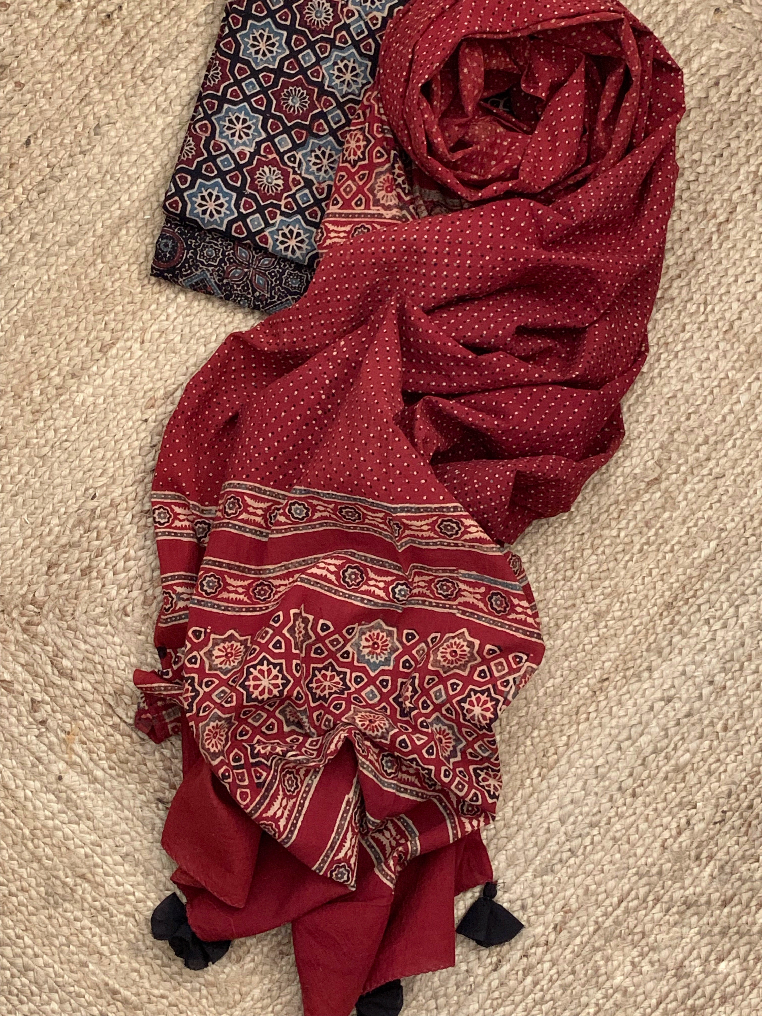 Handblock Ajrakh Suit