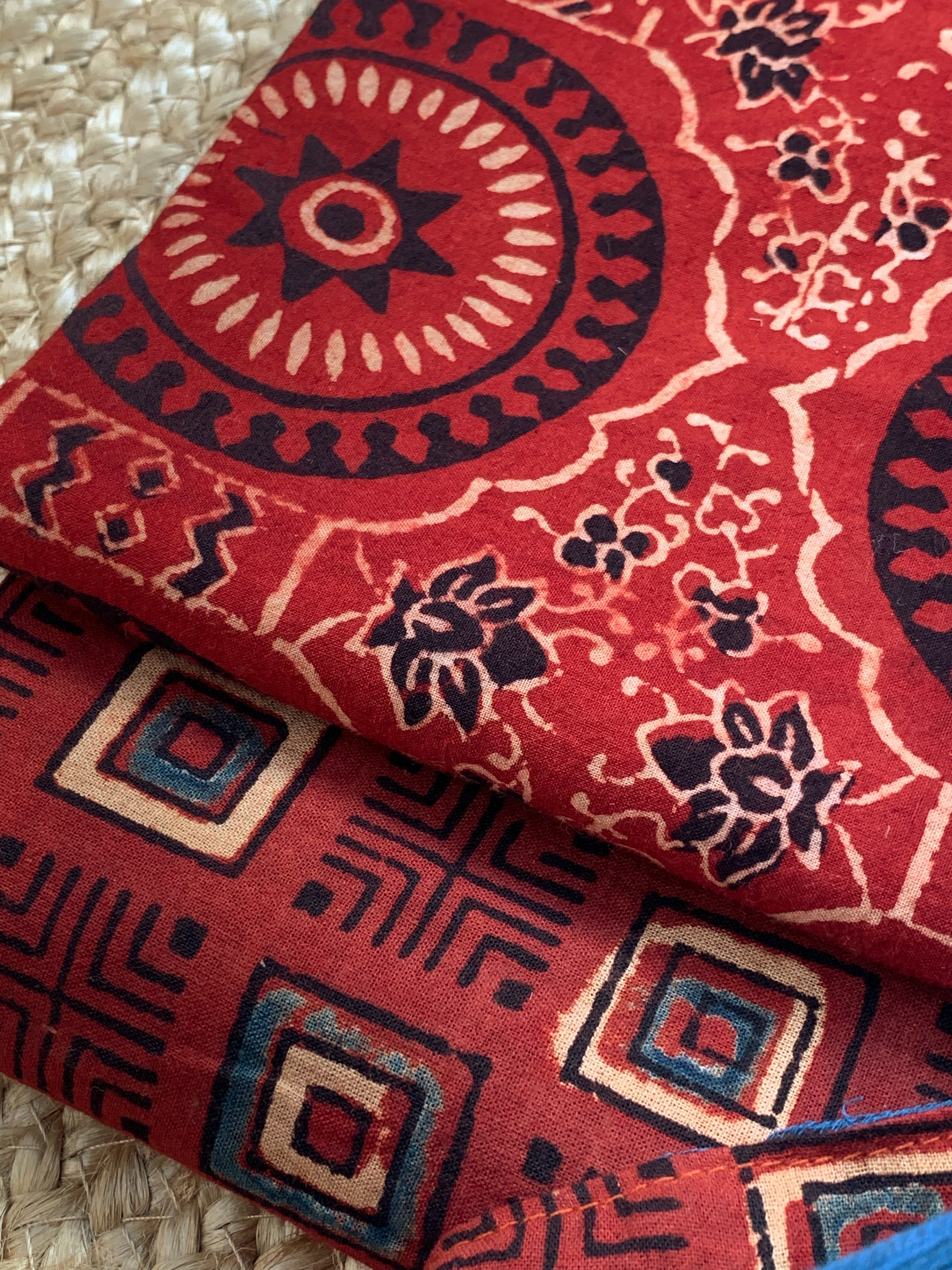 Handblock Ajrakh Cotton Kota Suit