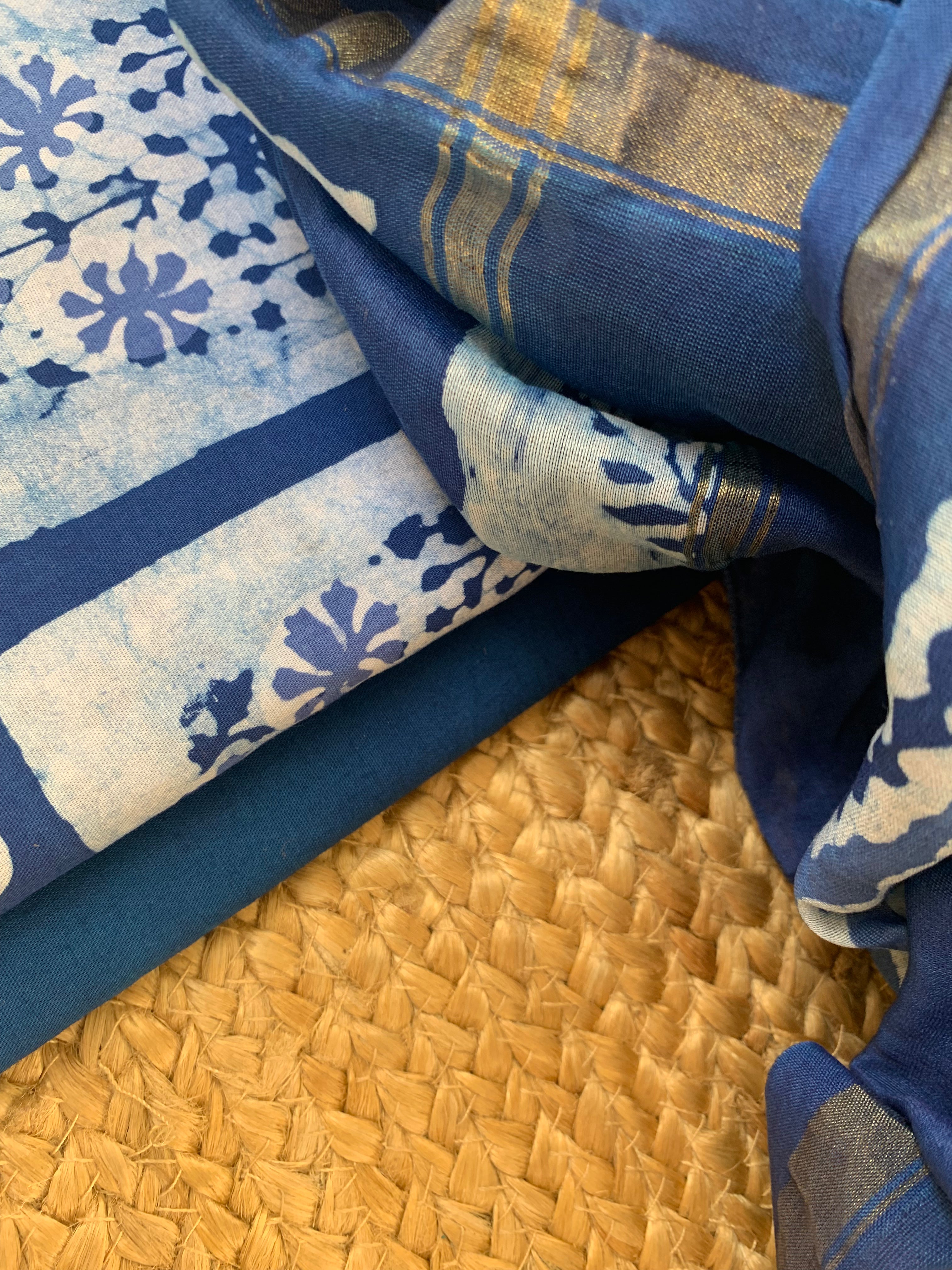 Handblock Batik Cotton Chanderi Suit