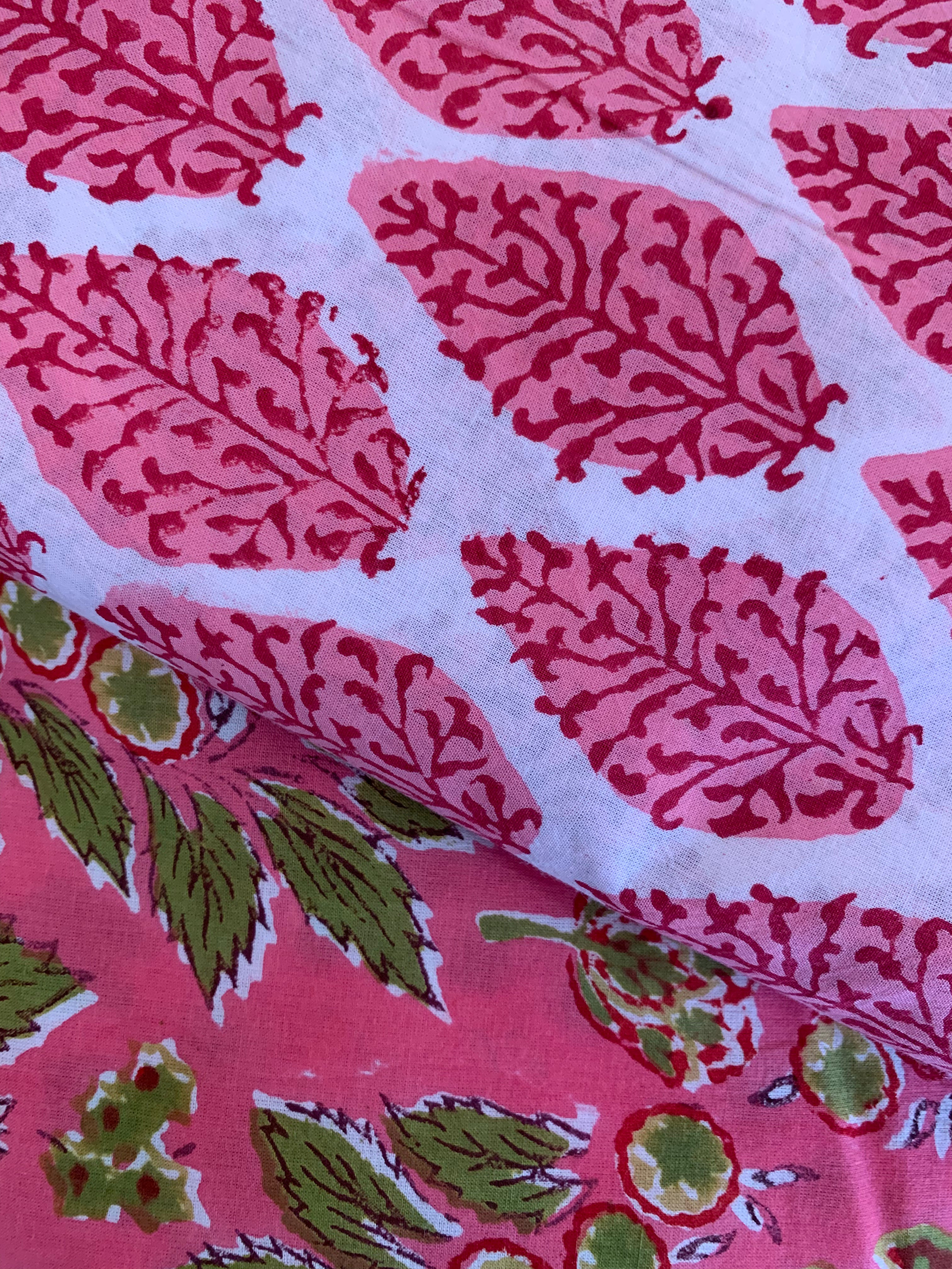 Handblock Cotton Kurta Bottom Set
