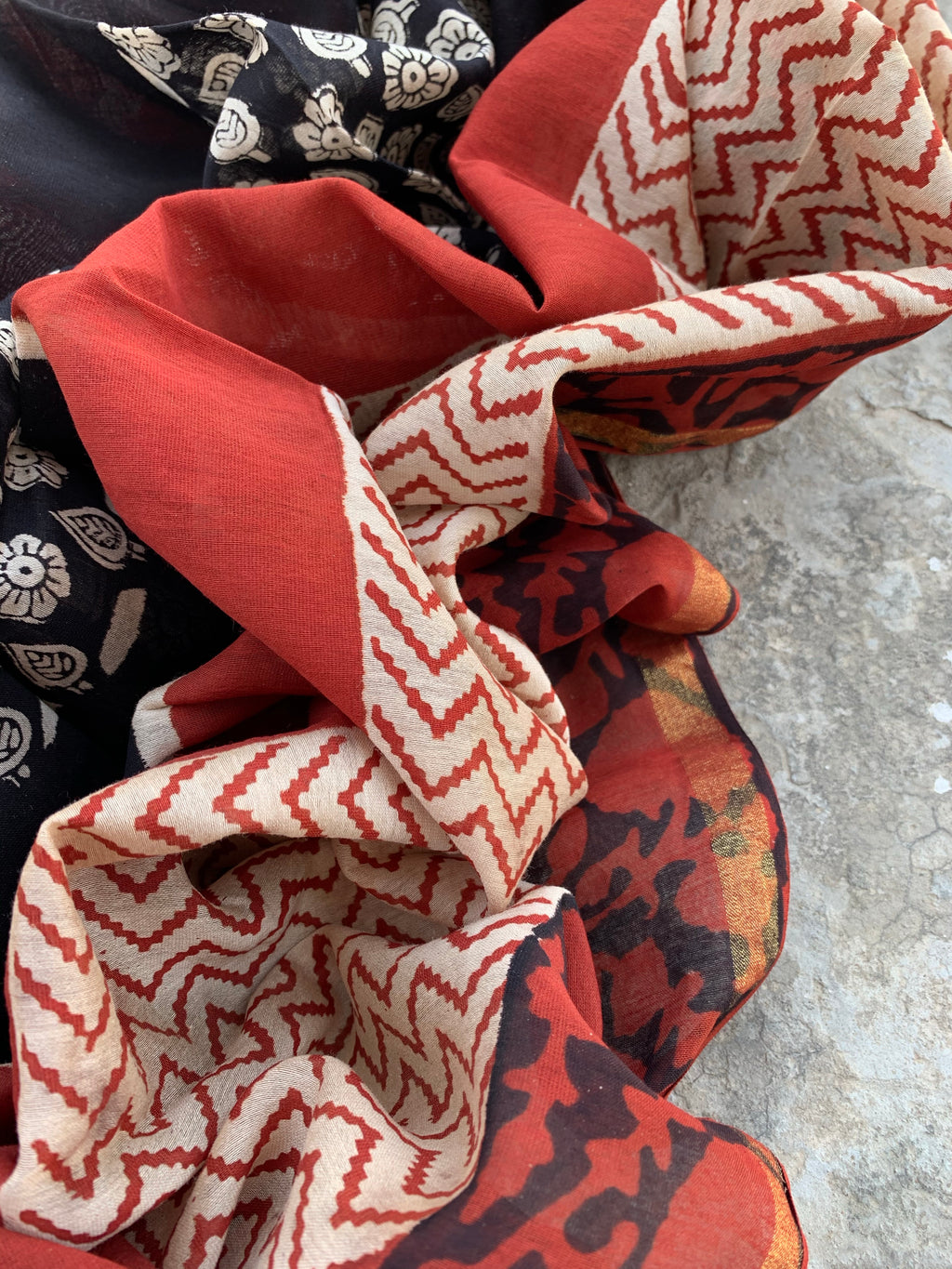 Handblock chanderi suit