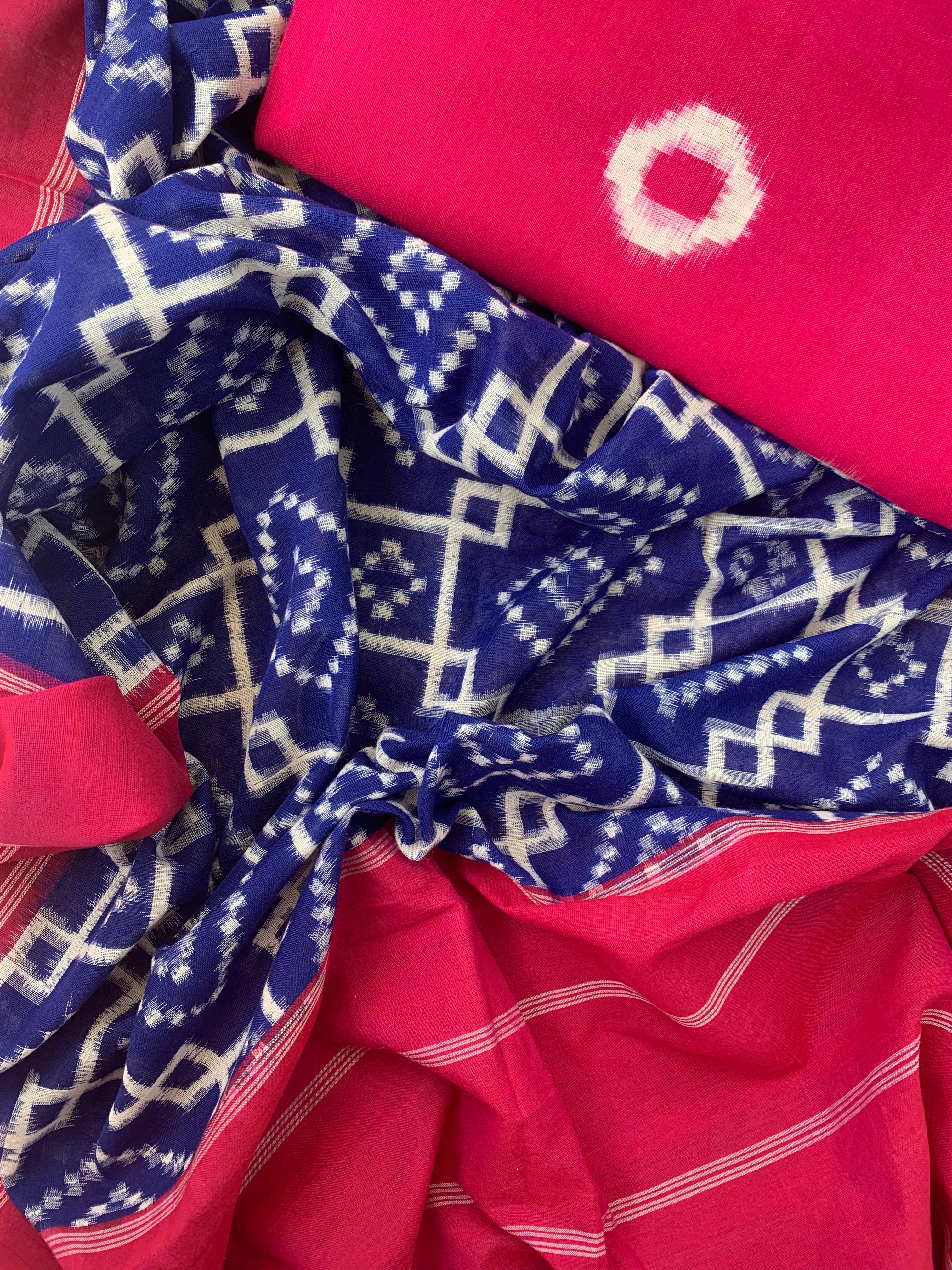 Handwoven Double Ikat Kurta Telia Dupatta Set
