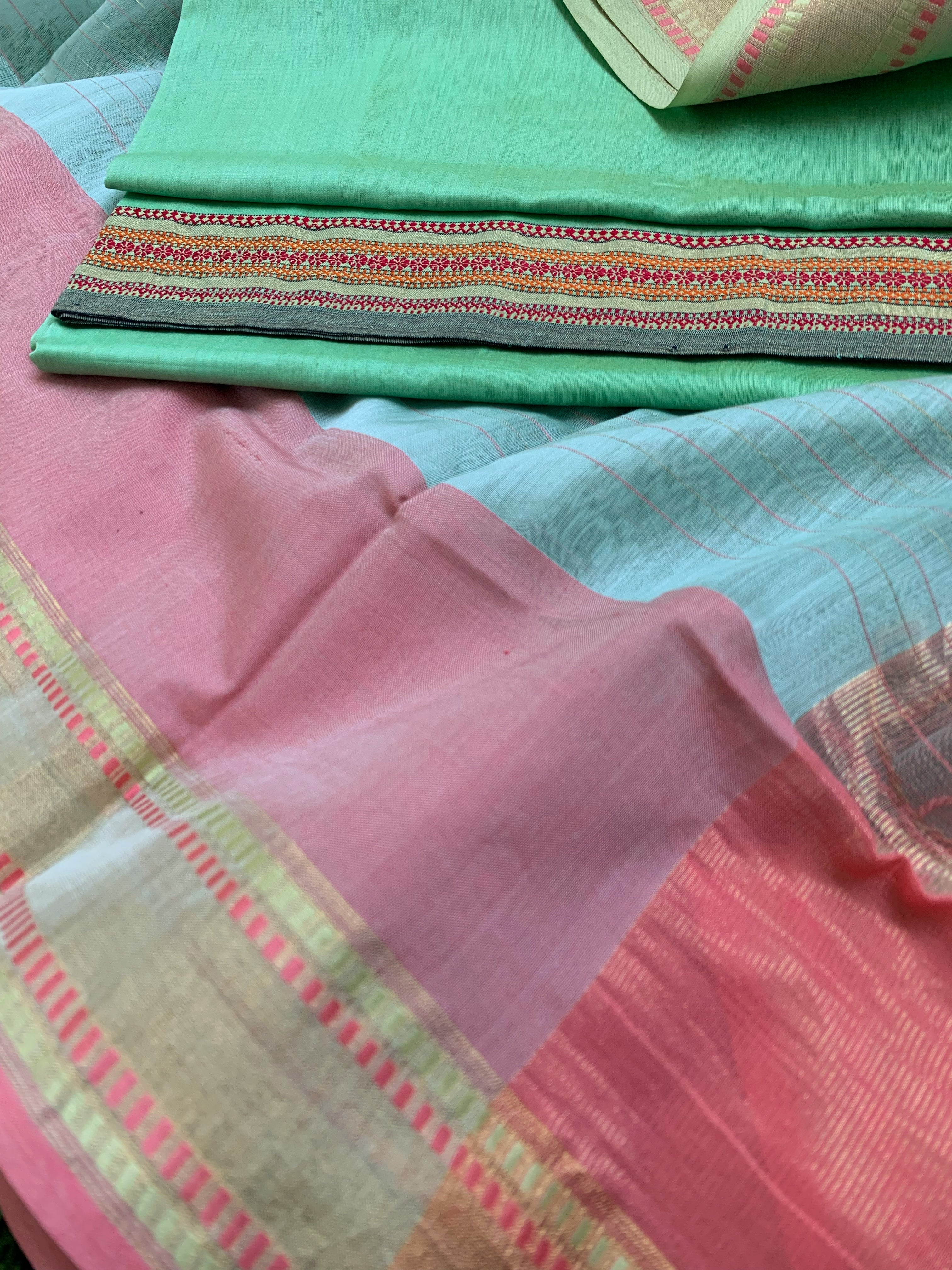 Handwoven Maheshwari Kurta dupatta set