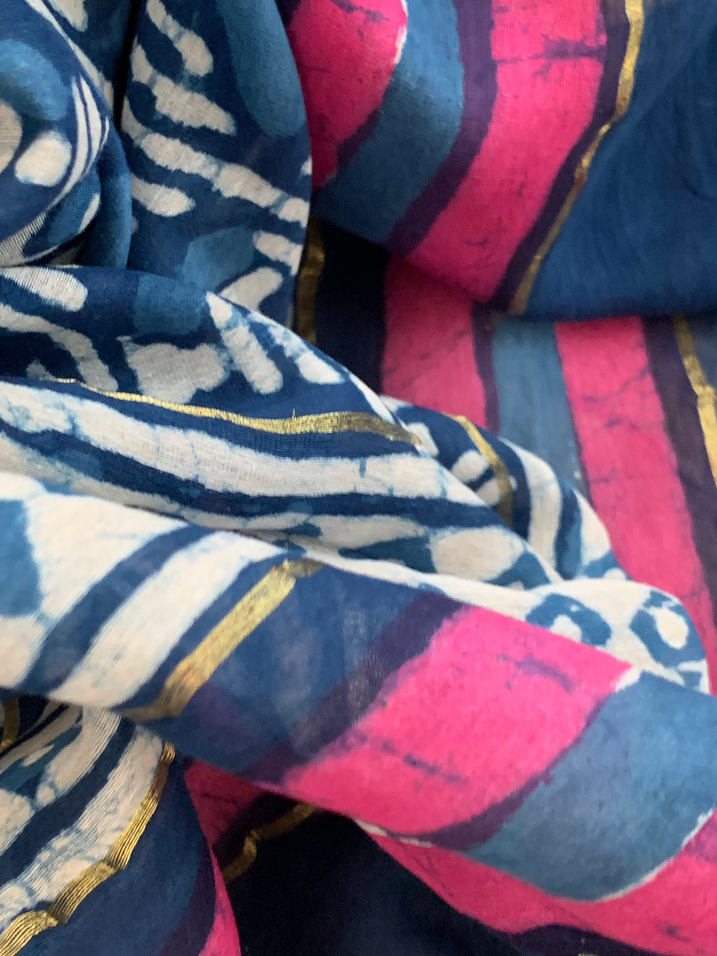 Handblock Chanderi Silk Cotton Suit