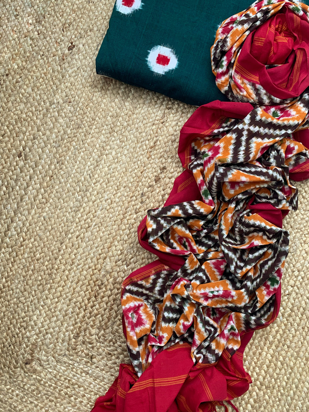 Handwoven Double Ikat Kurta Dupatta Set