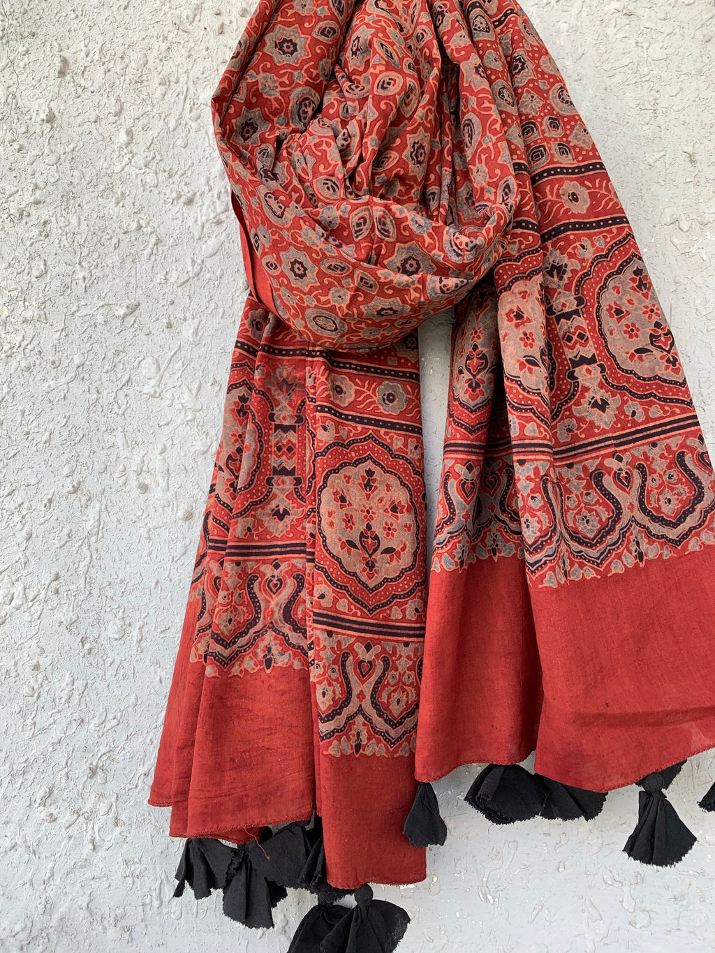 Handblock Ajrakh Dupatta