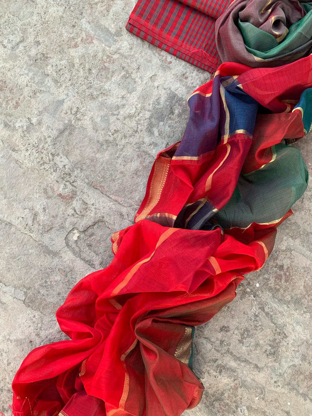 Handwoven Maheshwari Kurta dupatta set