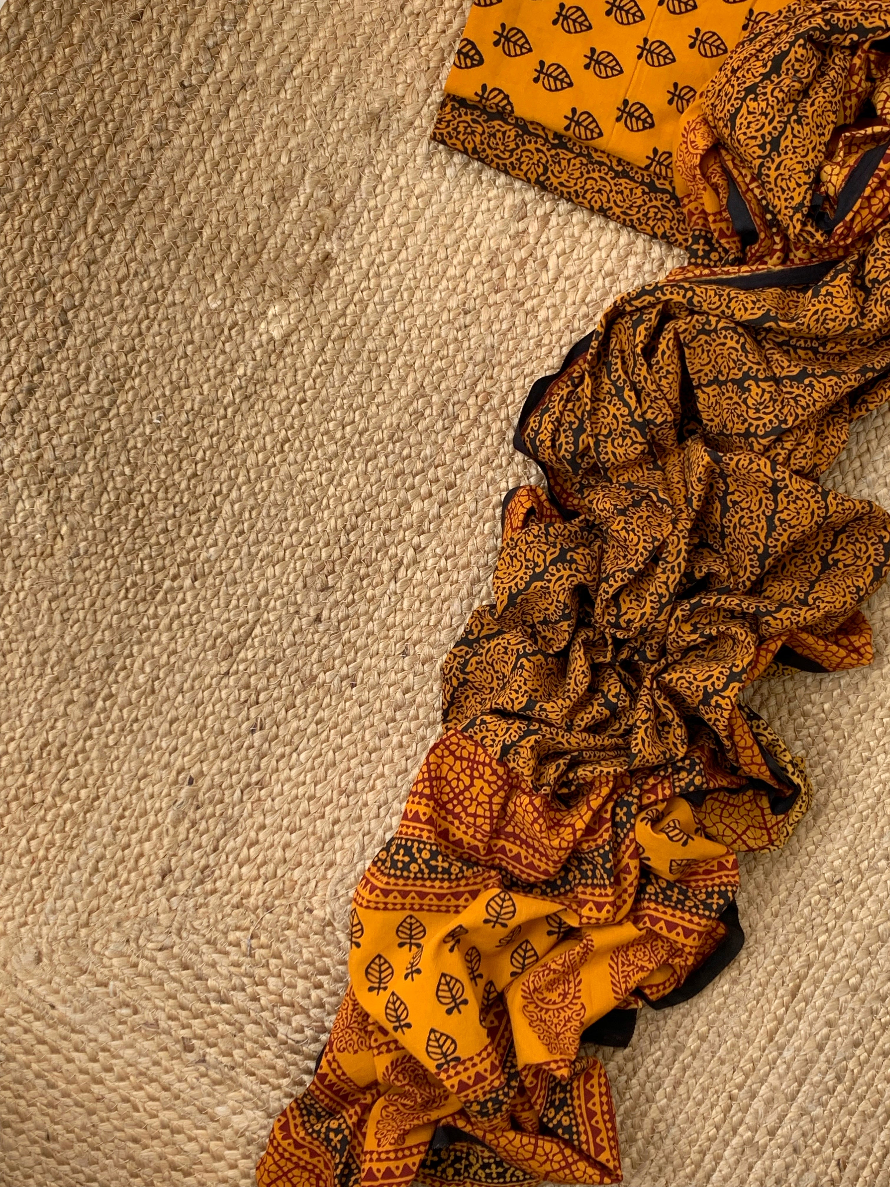 Natural Dyed Bagh Block Print Cotton Suit