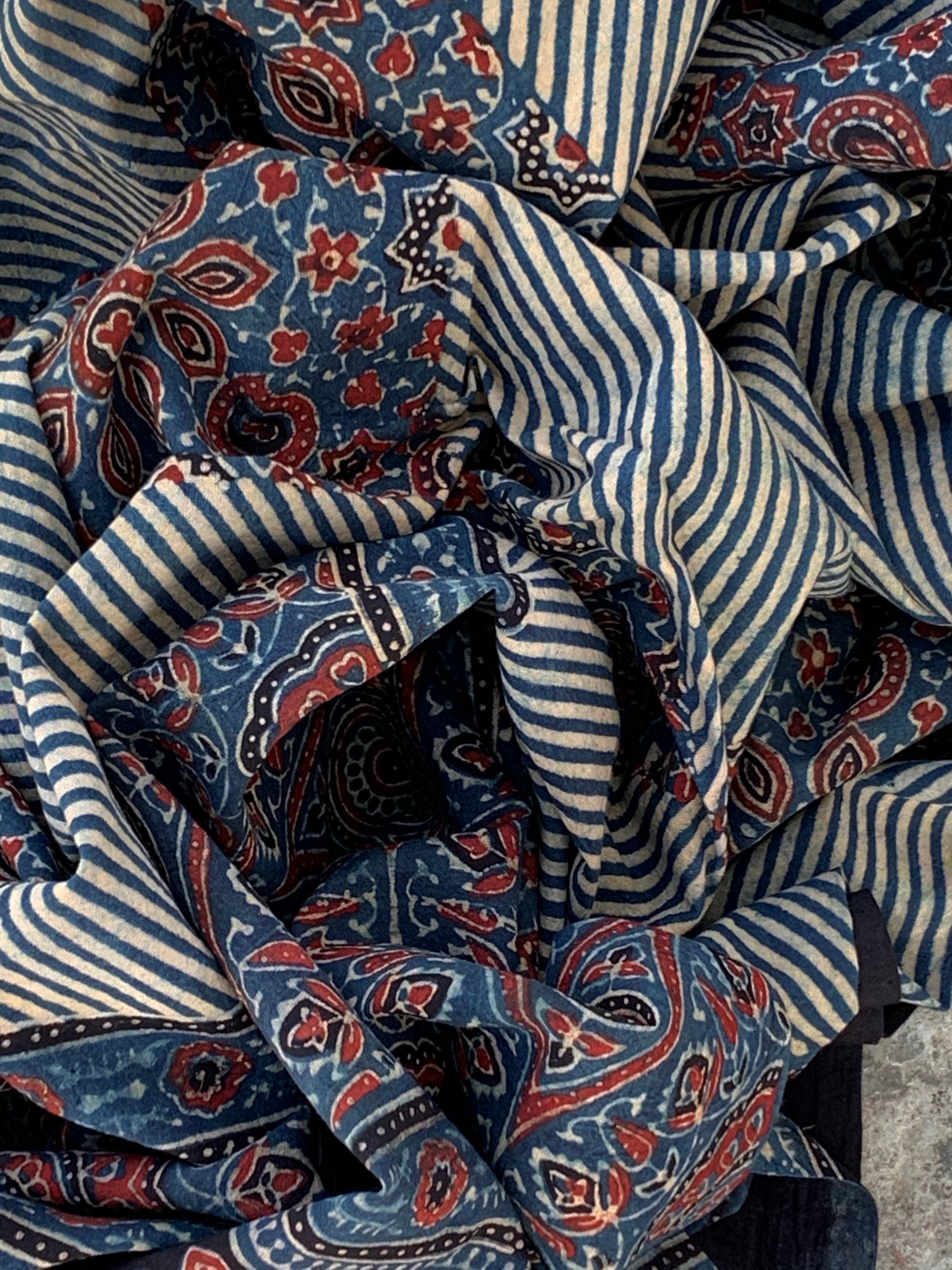 Handblock Ajrakh Dupatta