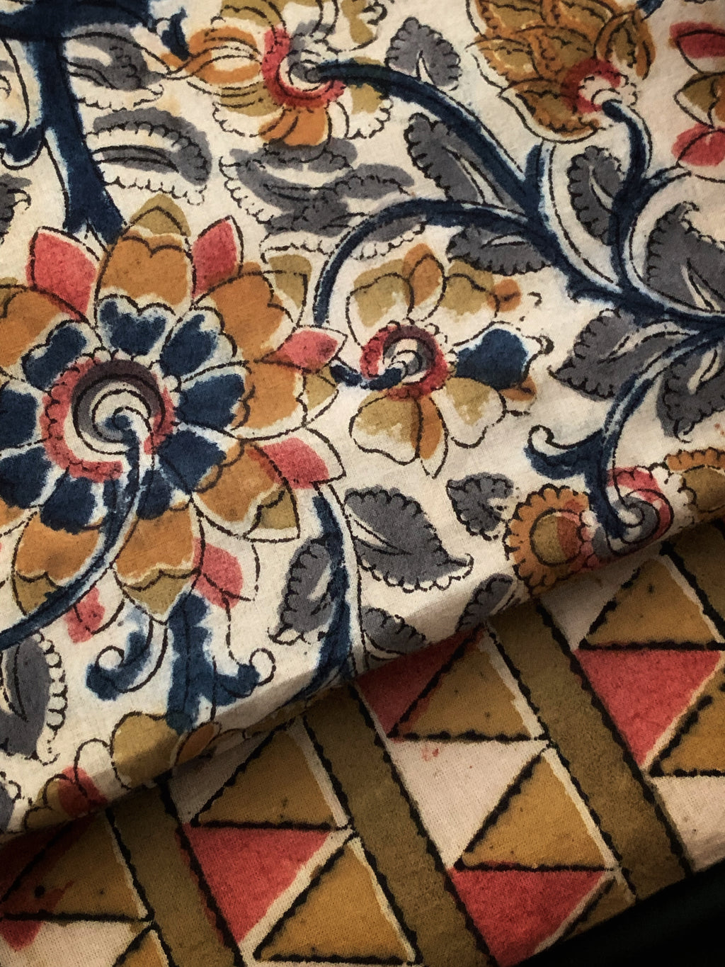 Handblock Kalamkari Cotton Mul Dupatta Suit