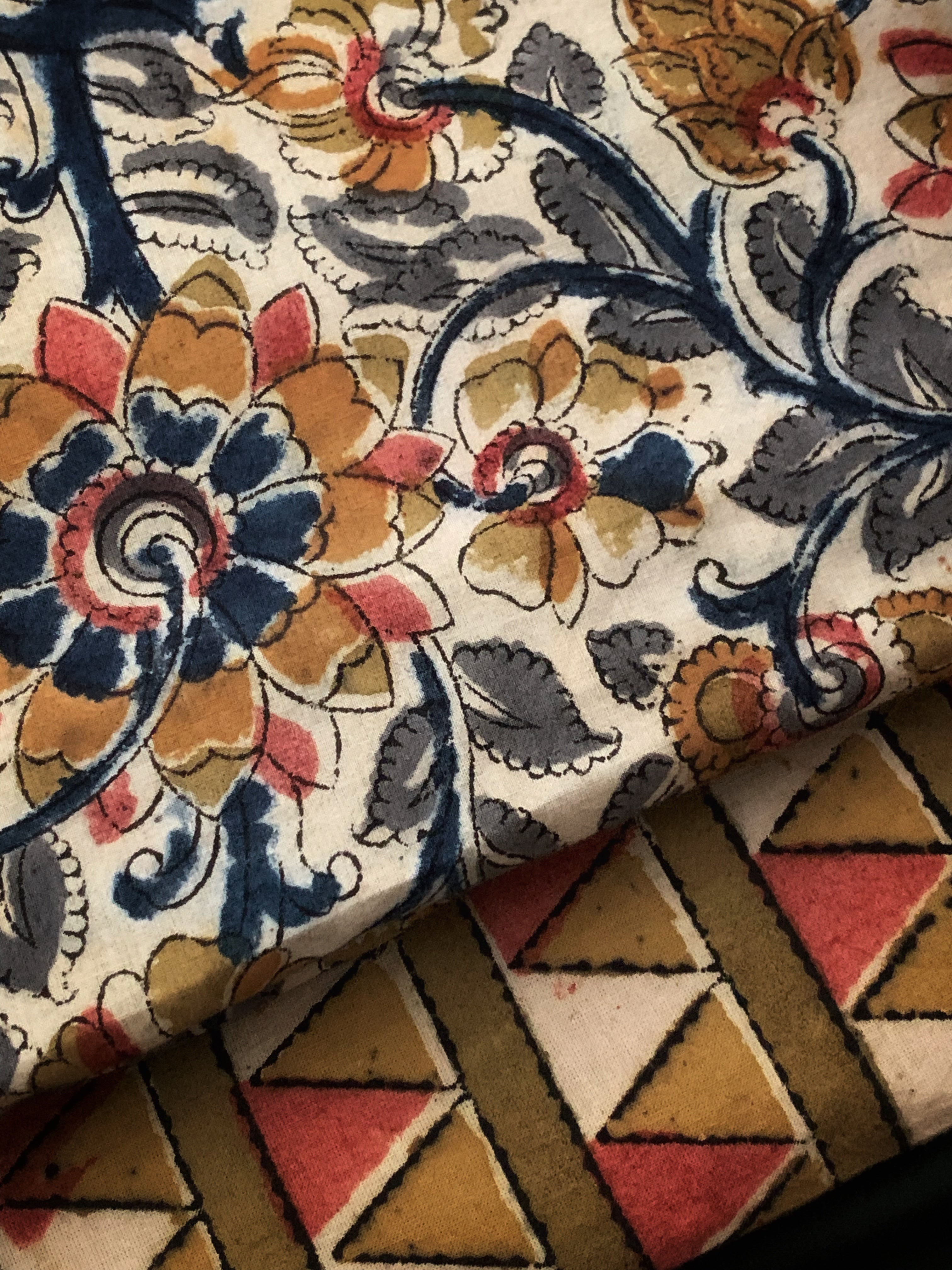 Handblock Kalamkari Cotton Mul Dupatta Suit