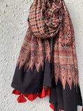 Handblock Ajrakh Dupatta
