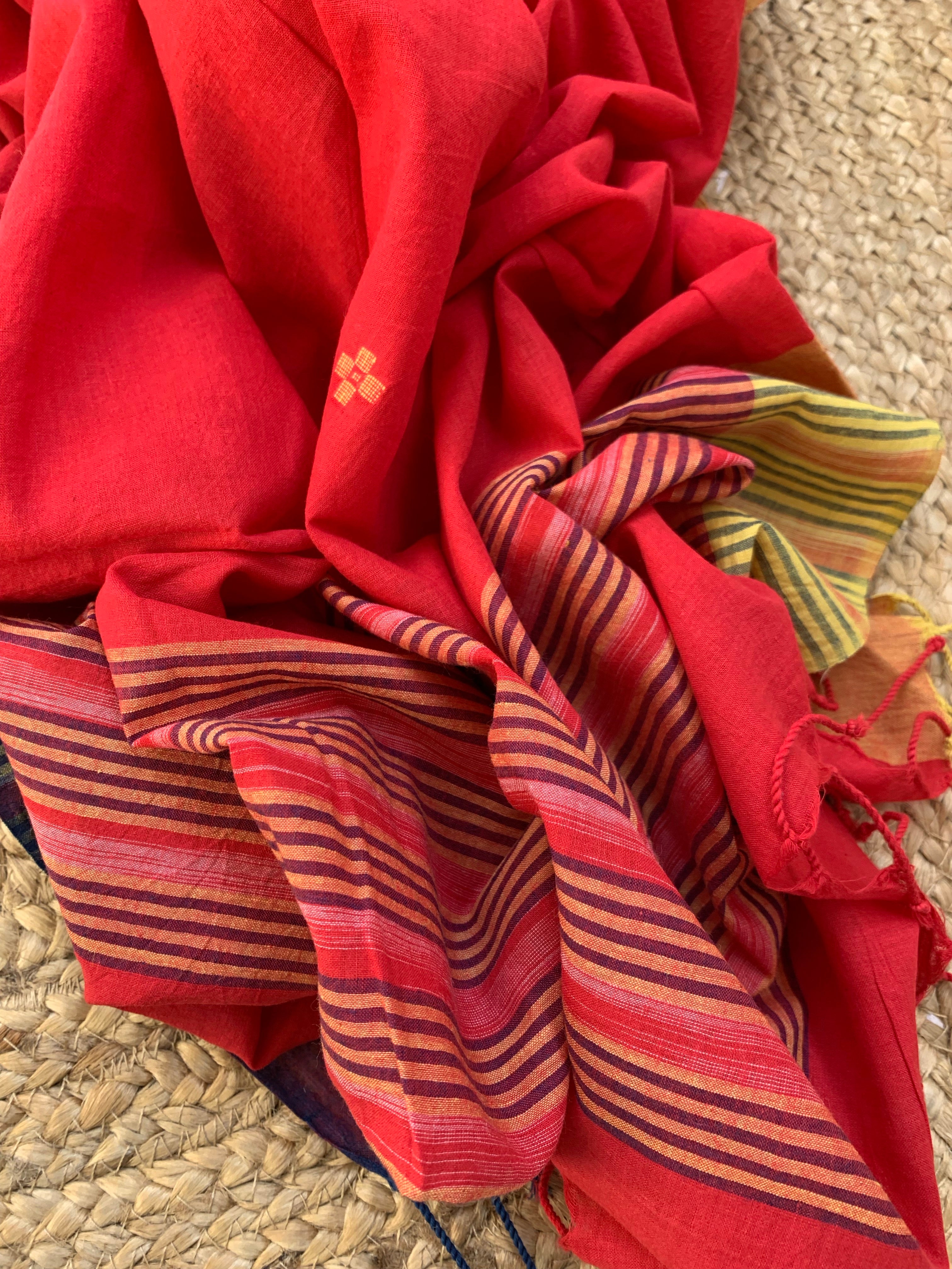 Kumkum - Handwoven Bengal Jamdani Kurta Dupatta set
