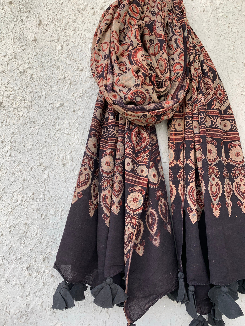 Handblock Ajrakh Dupatta