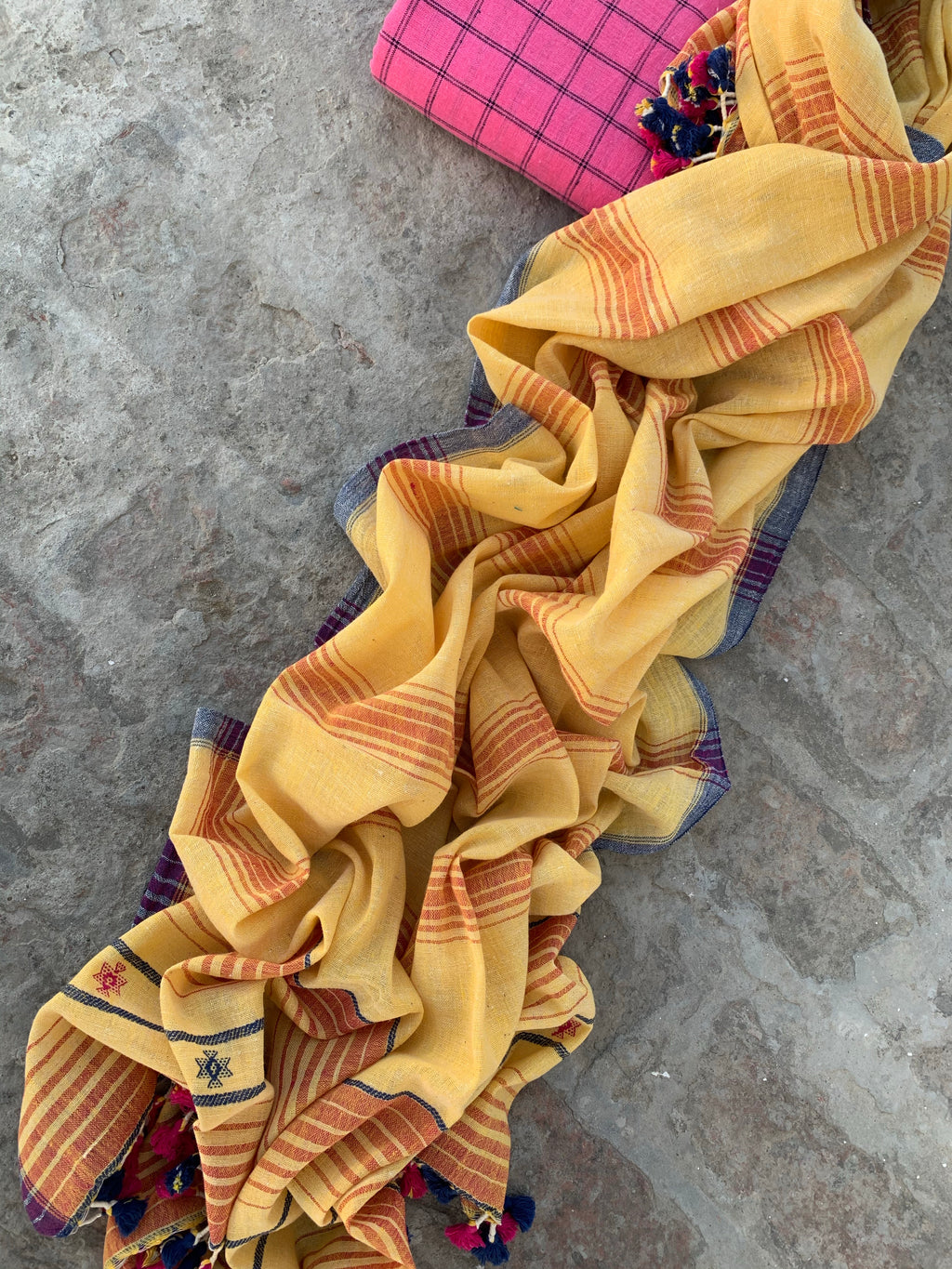 Handwoven Bhujodi Kurta Dupatta Set