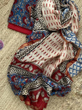 Handblock chanderi suit