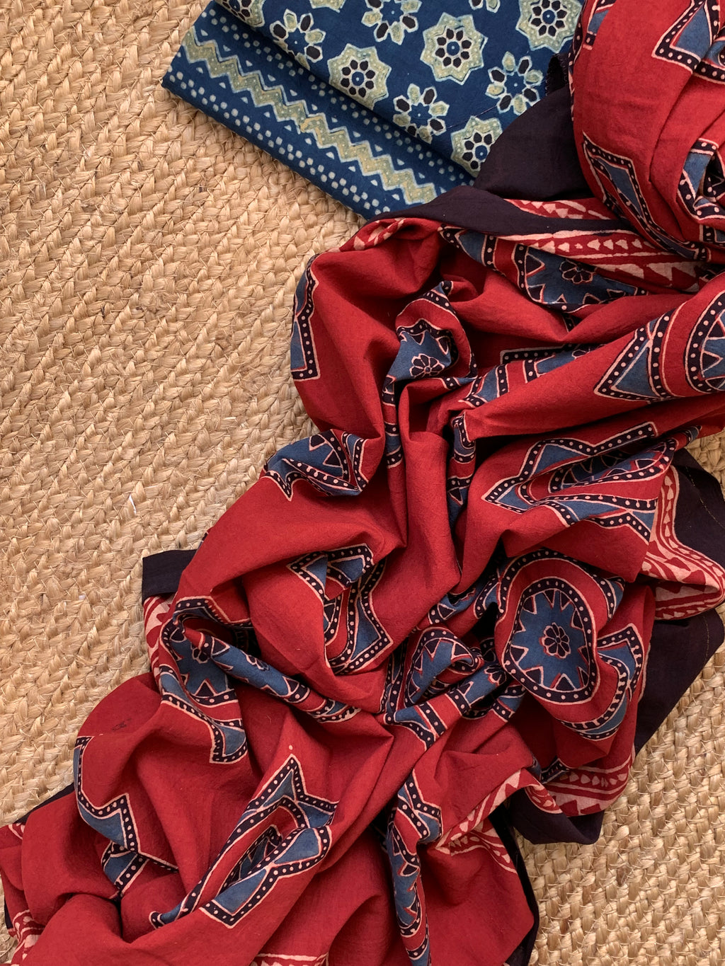 Natural Dyes Handblock Ajrakh Cotton Suit