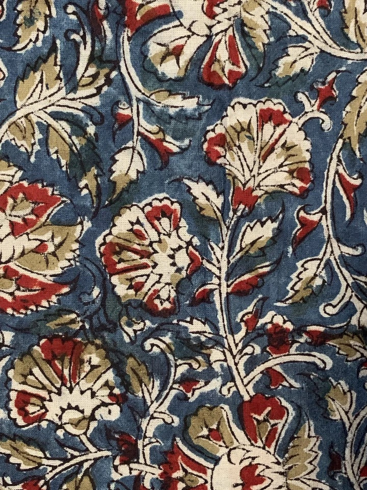 Hand Block Printed Kalamkari Natural Dyed Cotton Fabric 280/metre