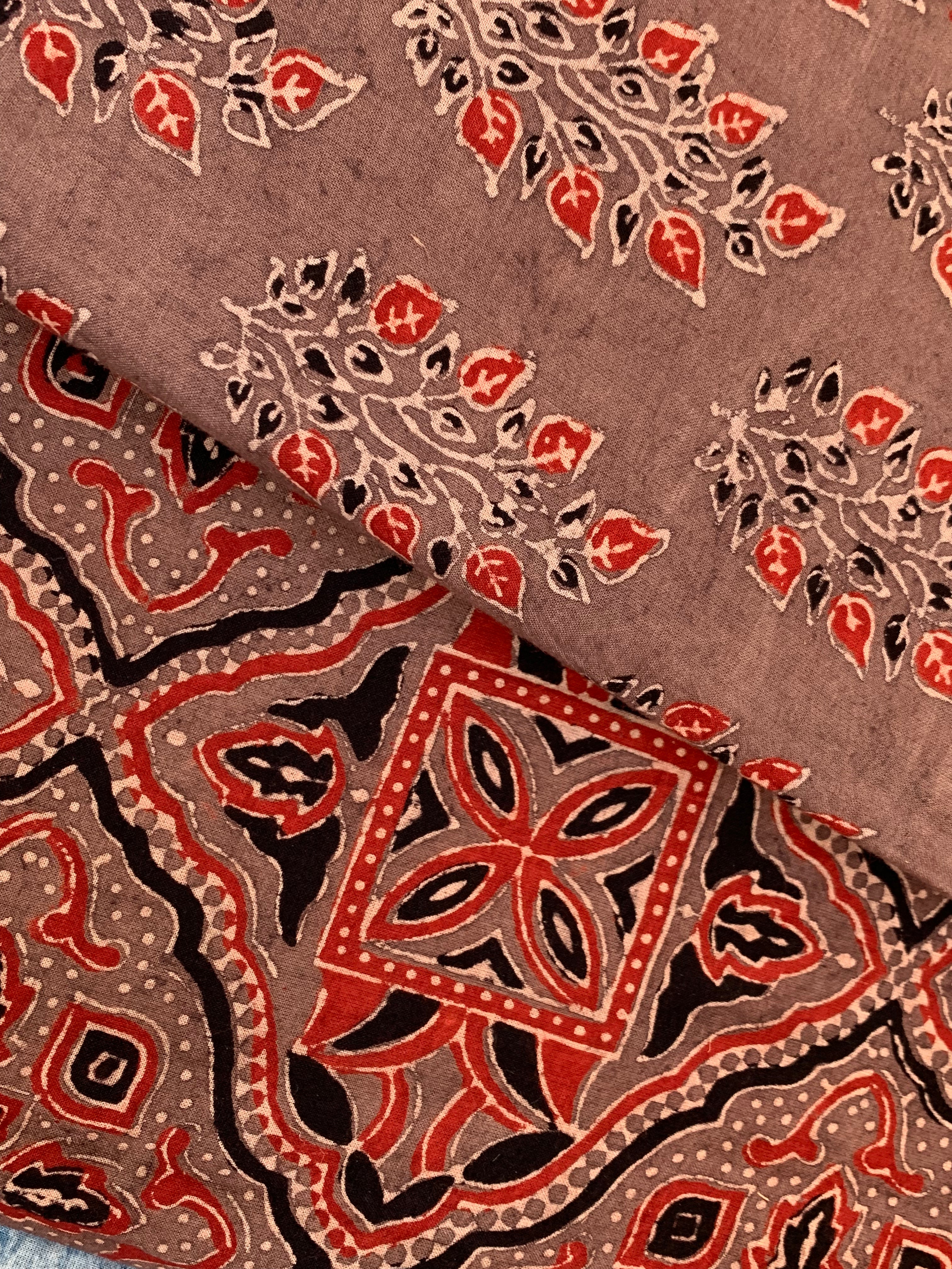 Natural Dyes Handblock Ajrakh Cotton Suit