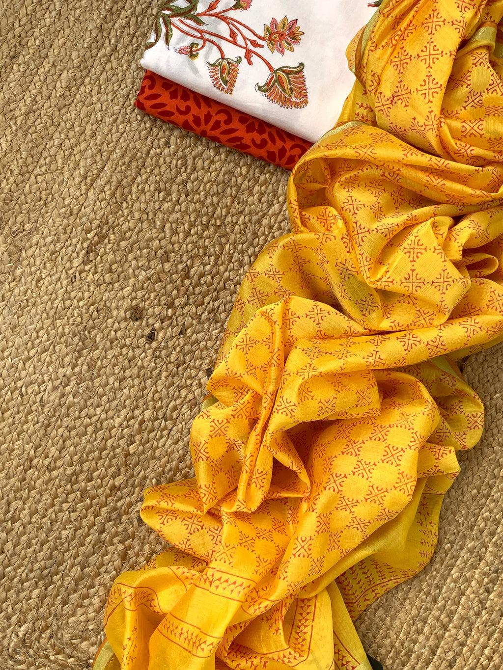 Handcrafted Cotton Chanderi Dupatta Suit