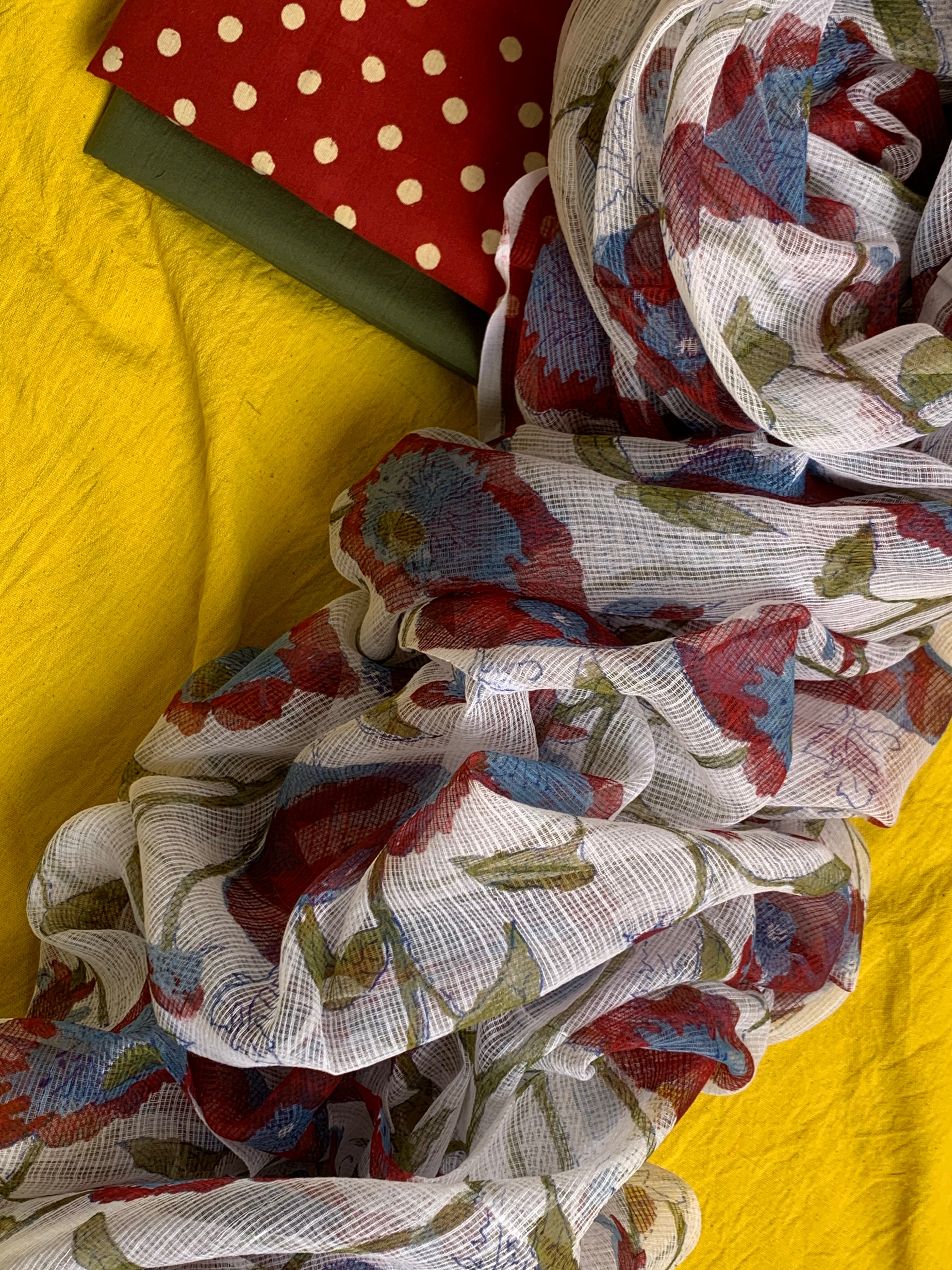Handcrafted Cotton Kota Dupatta Suit