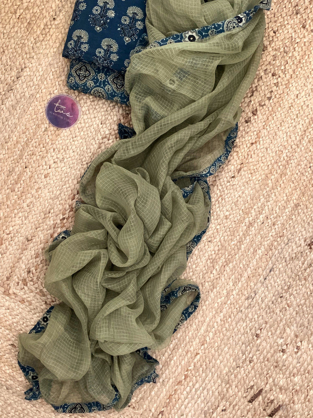Handblock Ajrakh Cotton Kota Suit