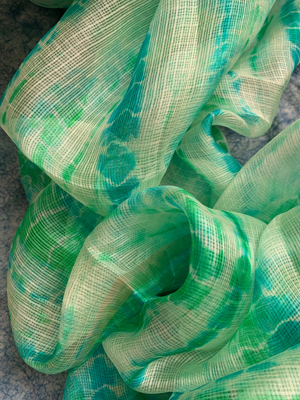 Handcrafted Tie-Dye Silk Kota Doria Dupatta