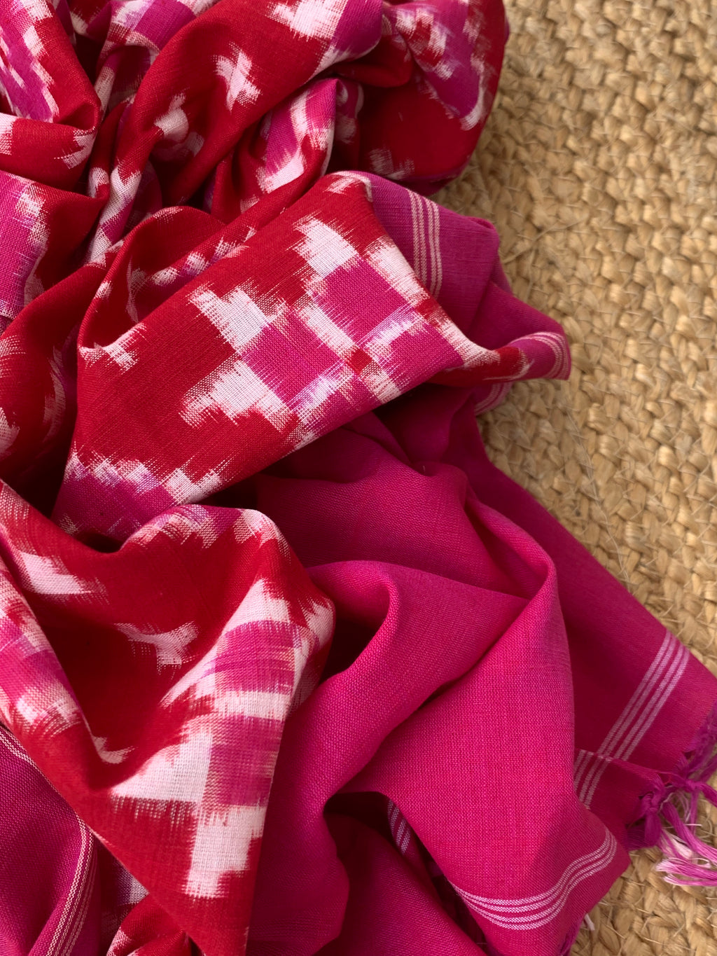 Handwoven Double Ikat Kurta Telia Dupatta Set