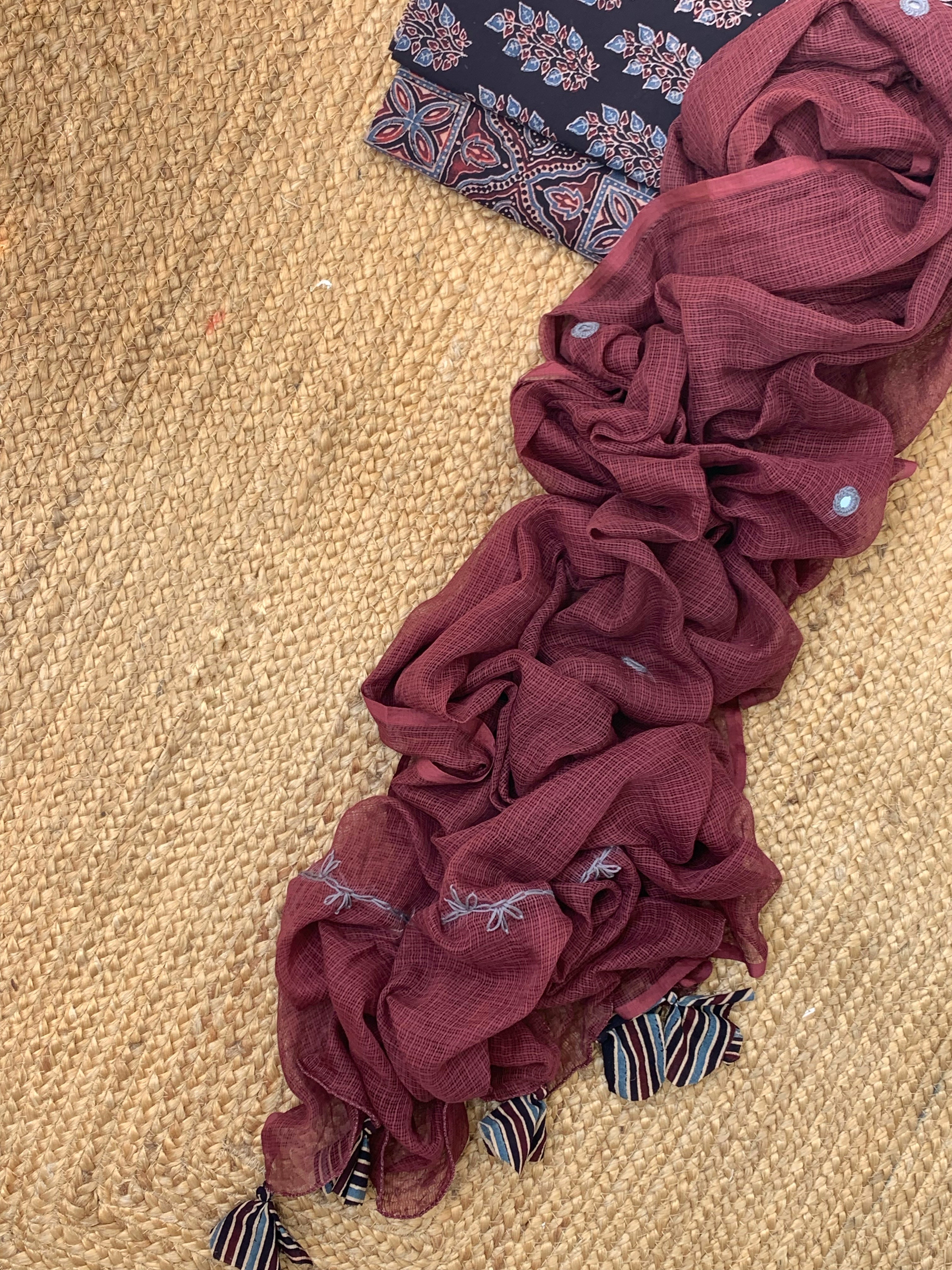 Natural Dyes Handcrafted Ajrakh Kota Suit