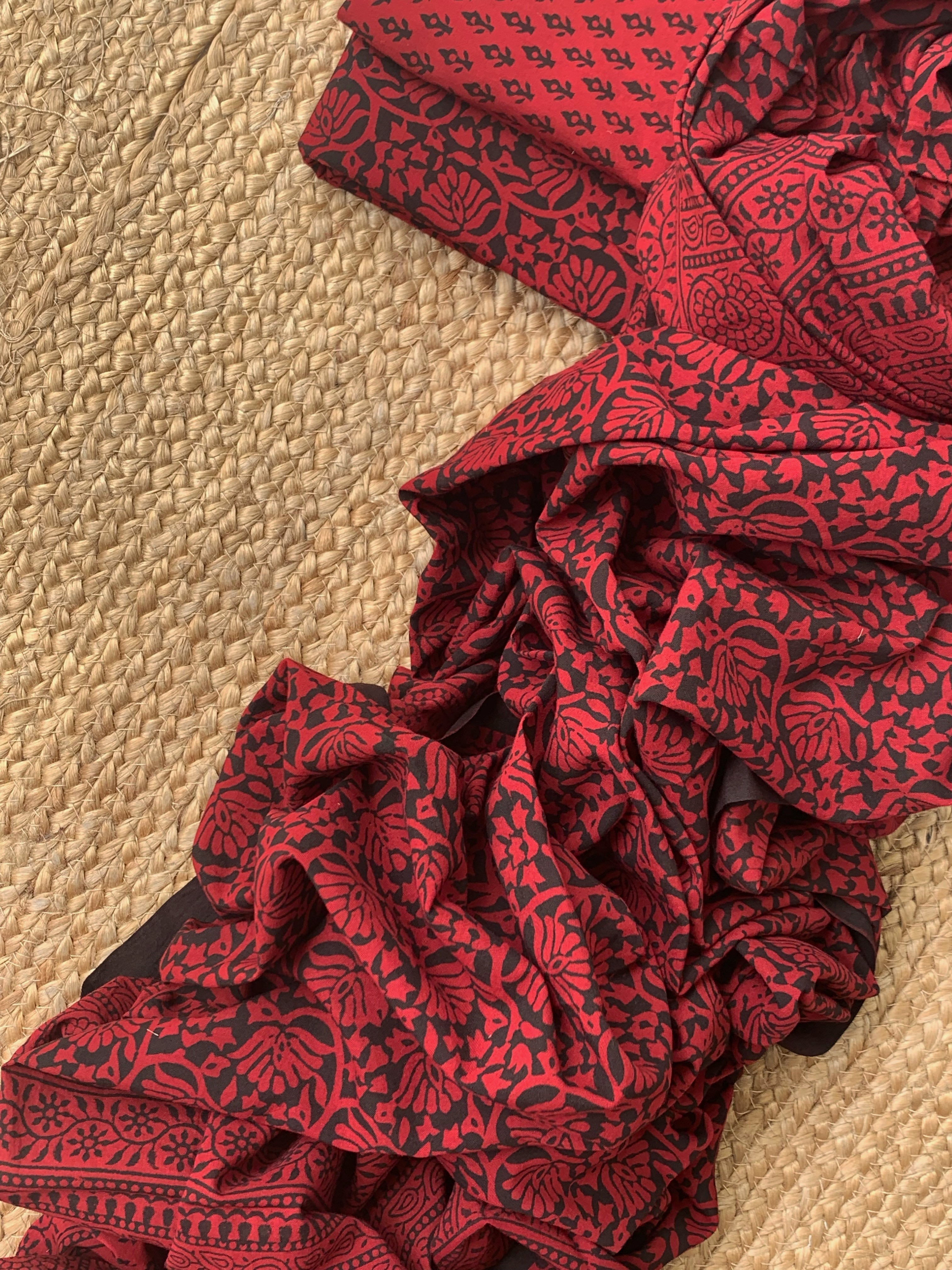 Natural Dyed Bagh Block Print Cotton Suit