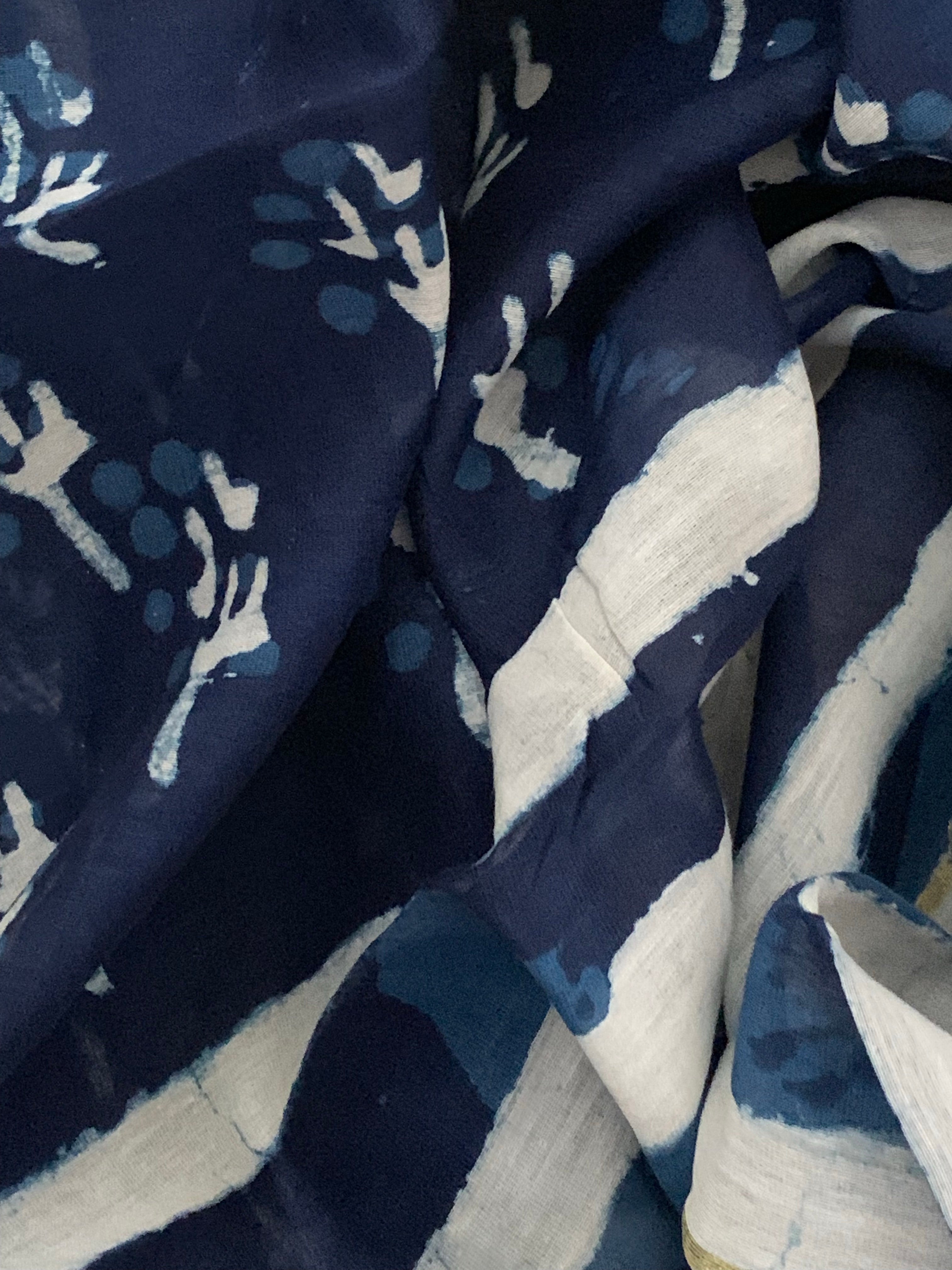 Handblock chanderi suit