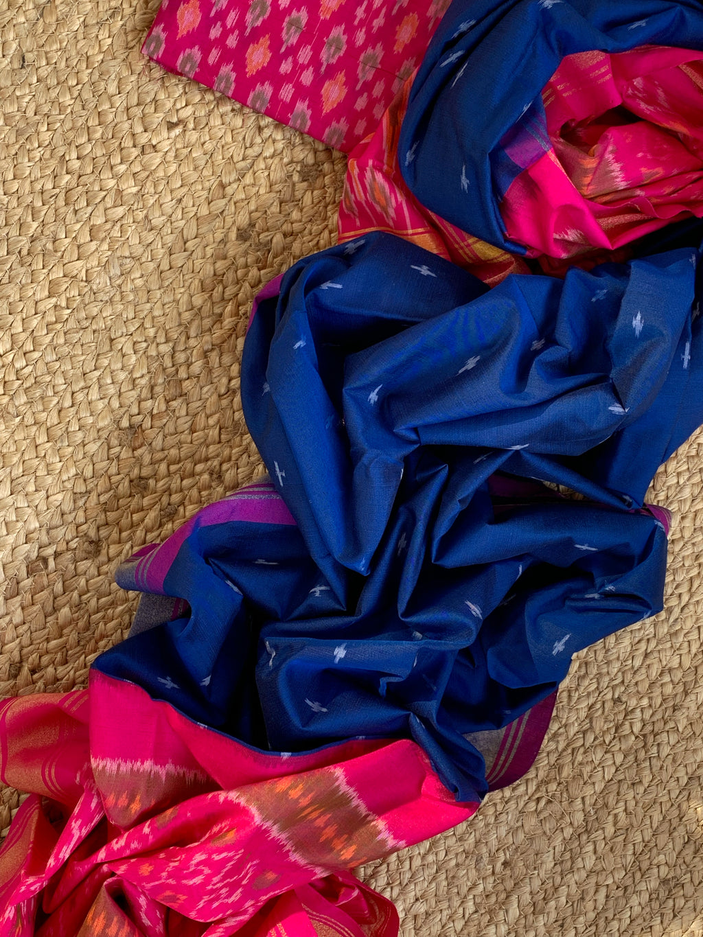 Handwoven Ikat Cotton Silk Kurta Dupatta Set