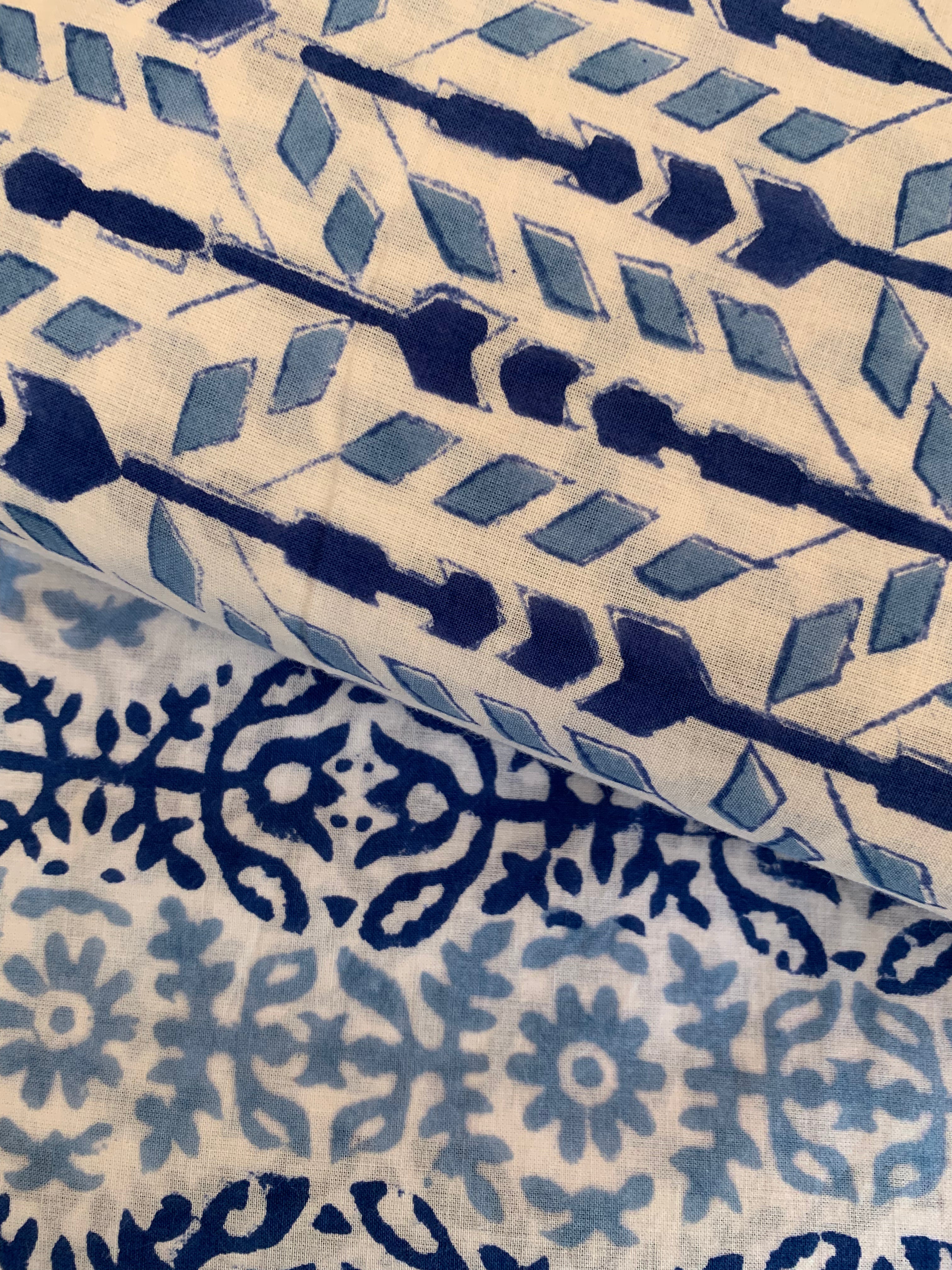 Handblock Cotton Kurta Bottom Set