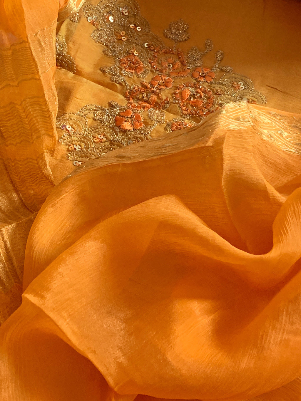 Cotton Silk Embroidered Suit