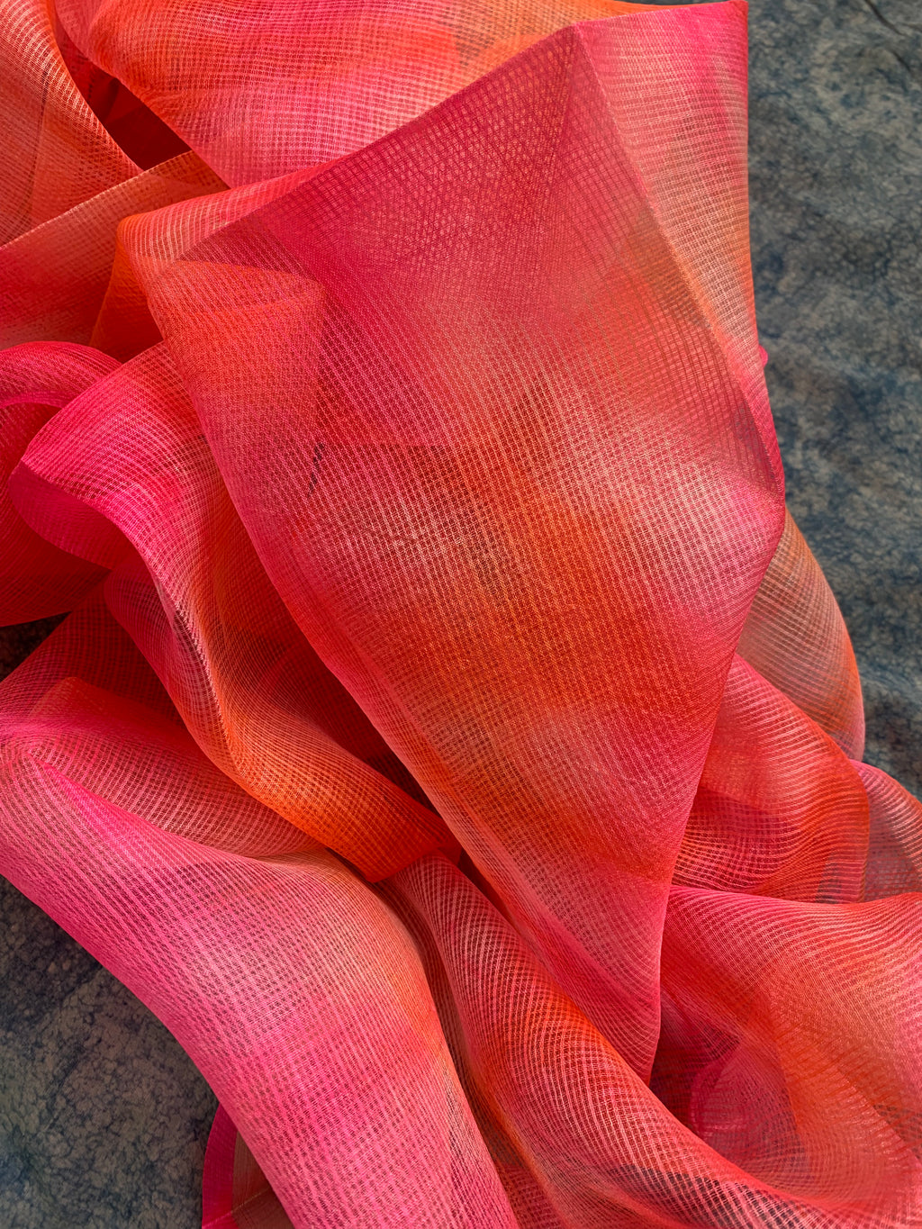 Handcrafted Tie-Dye Silk Kota Doria Dupatta